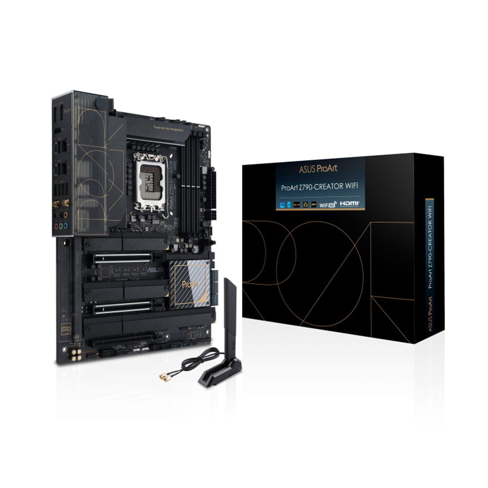 ASUS ProArt Z790-CREATOR WIFI - Motherboard - ATX - LGA1700-Sockel - Z790 Chipsatz - USB4, USB 3.2 Gen 2, USB-C 3.2 Gen 2x2, USB 3.2 Gen 1 - 10 Gigabit LAN, 2.5 Gigabit LAN, Wi-Fi 6E, Bluetooth - Onboard-Grafik (CPU erforderlich)