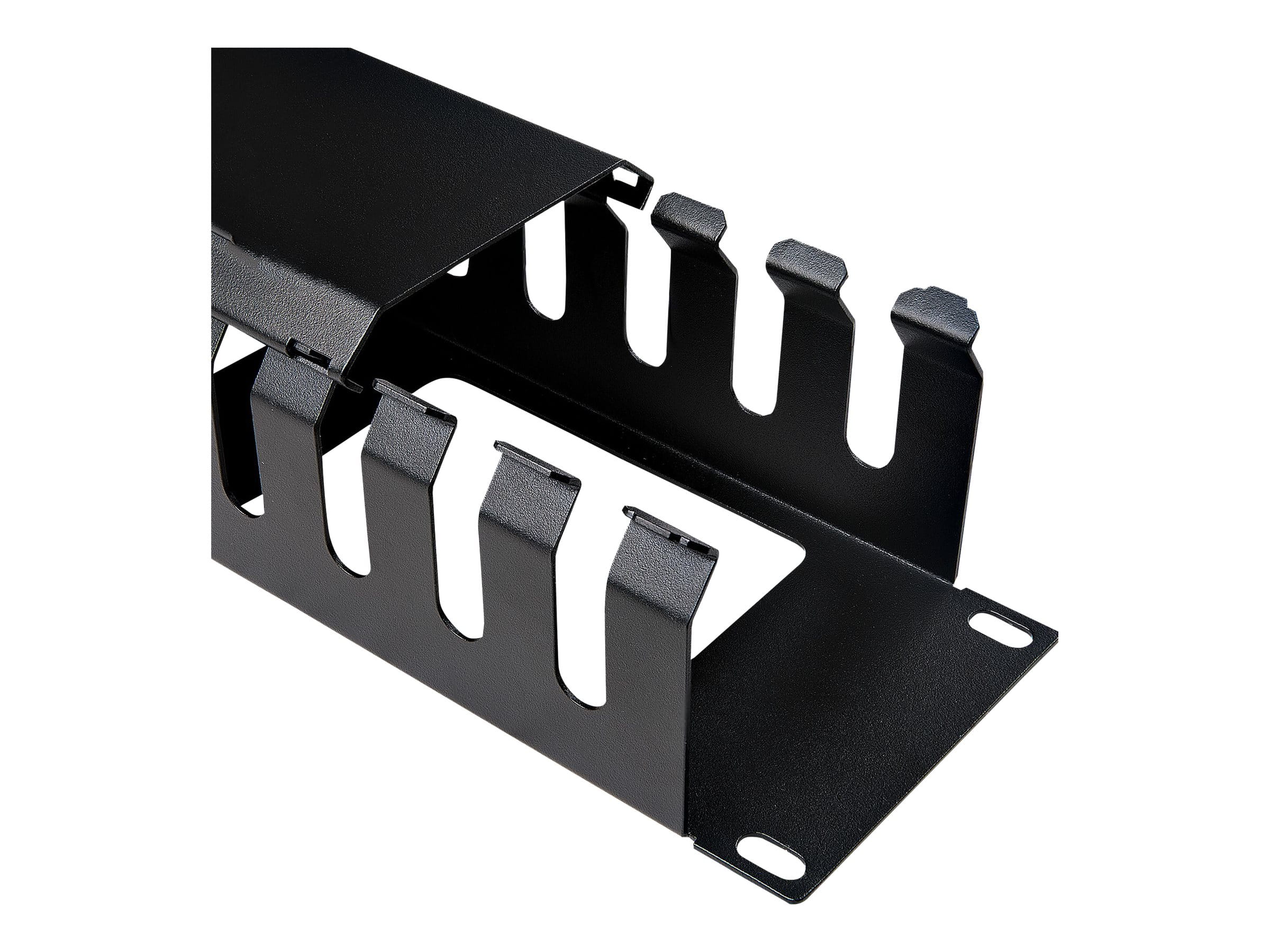 StarTech.com Server Rack Cable Management - 2U Horizontal - Cable Duct Raceway Panel with Cover (CMDUCT2U2)