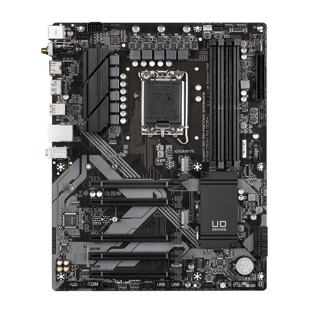 Gigabyte B760 DS3H AX DDR4 - 1.X - Motherboard - ATX - LGA1700-Sockel - B760 Chipsatz - USB-C 3.2 Gen 2x2, USB 3.2 Gen 2, USB 3.2 Gen 1 - Gigabit LAN, Wi-Fi 6E - Onboard-Grafik (CPU erforderlich)