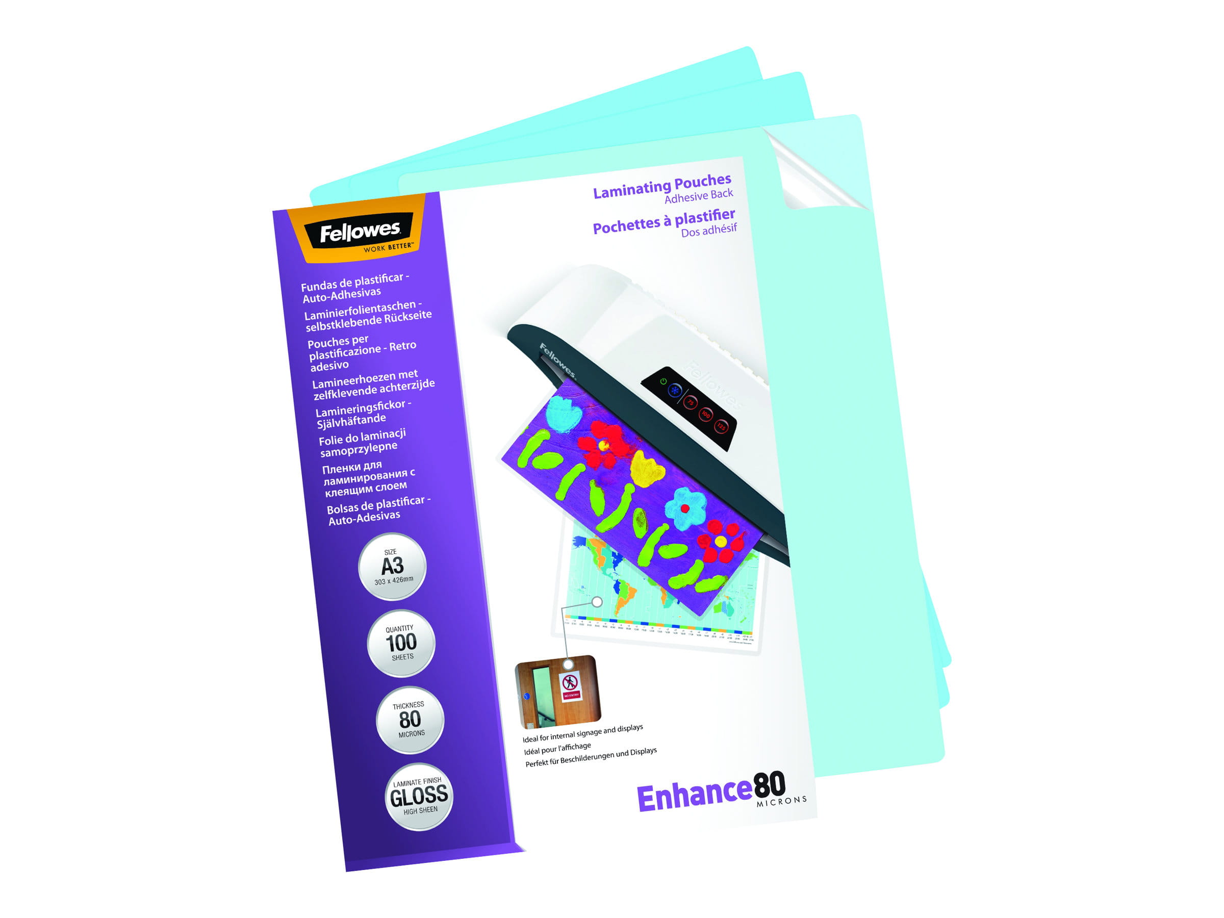 Fellowes Laminating Pouches Enhance 80 micron - 100er-Pack - glänzend - A3 (297 x 420 mm)