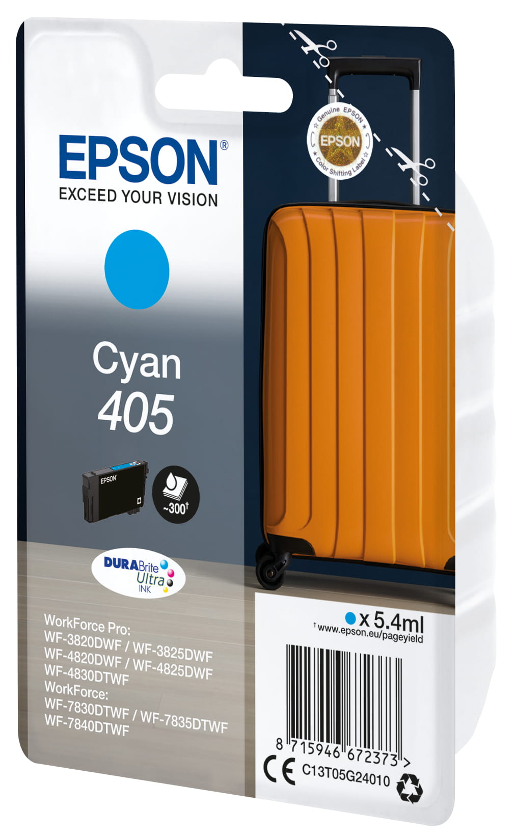 Epson 405 - 5.4 ml - Cyan - original - Blister mit RF- / akustischem Alarmsignal