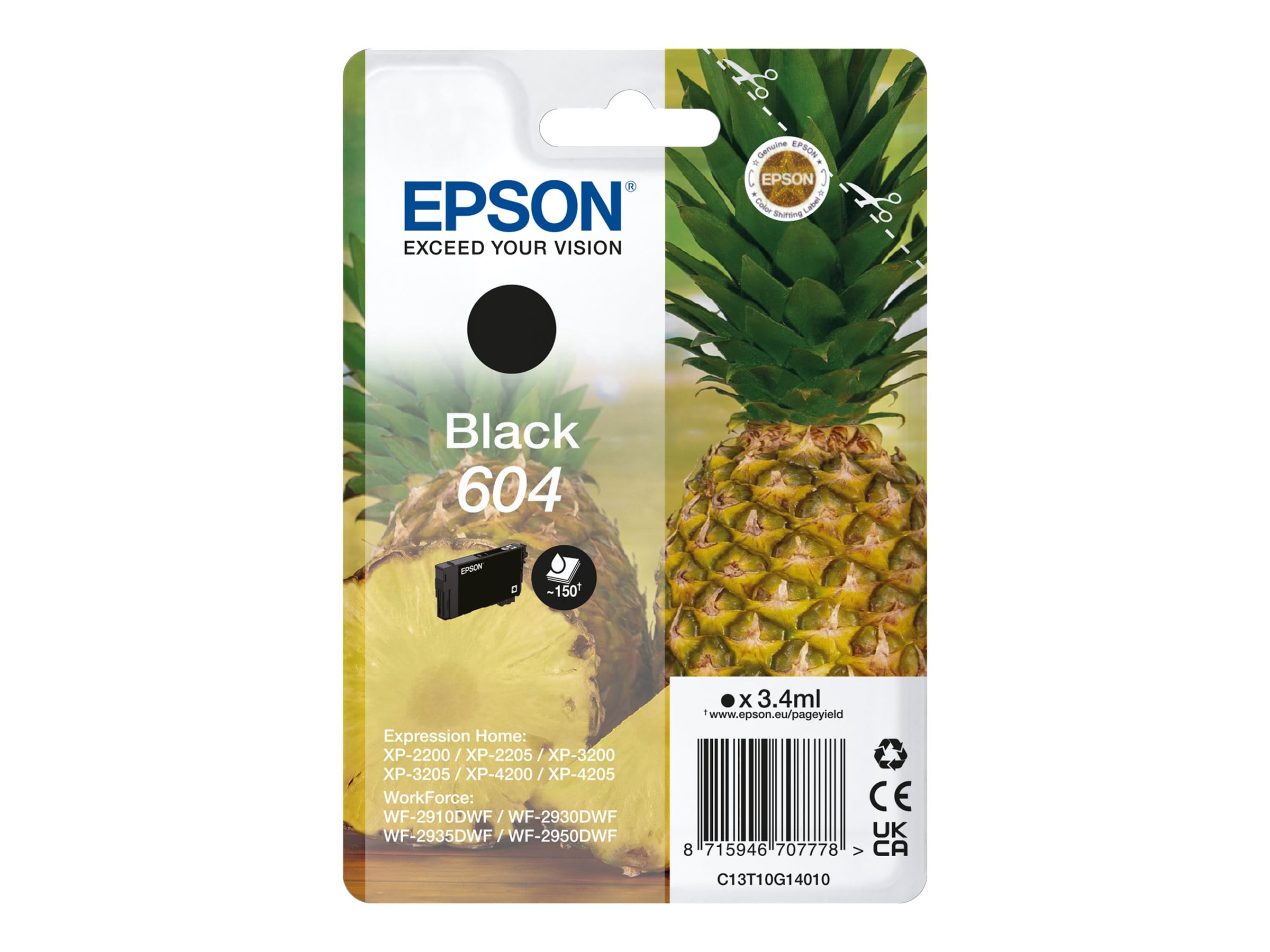 Epson 604 - 3.4 ml - Schwarz - original - Blister mit RF- / akustischem Alarmsignal