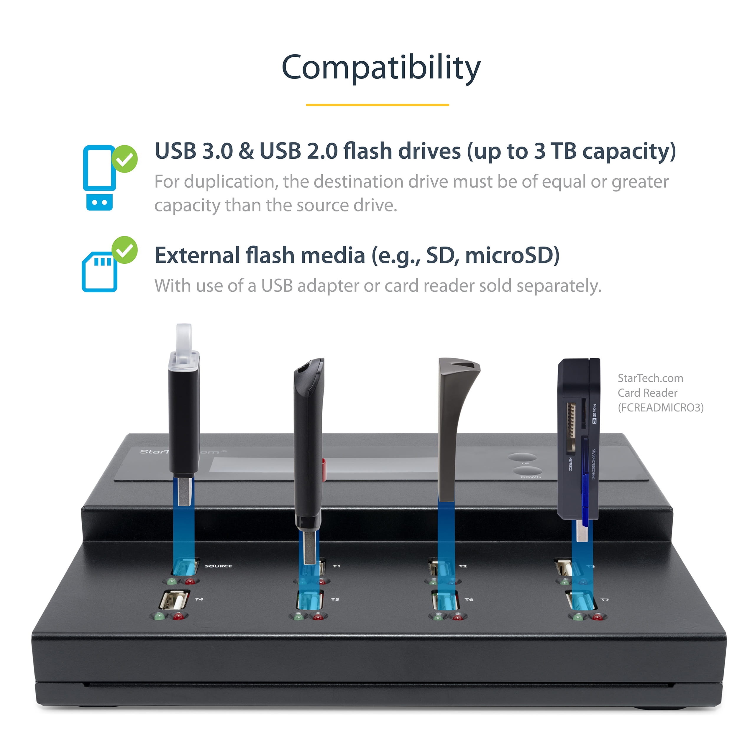 StarTech.com 1:7 Standalone USB Duplizierer und Löscher