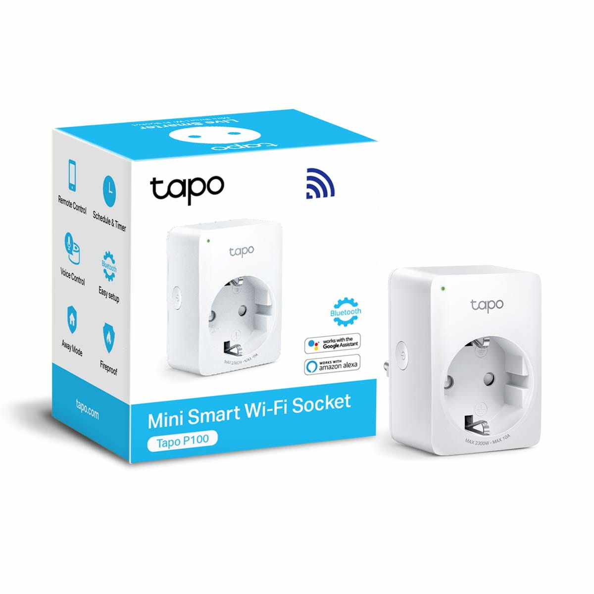 TP-LINK Tapo P100 V1.2 - Smart-Stecker - kabellos - 802.11b/g/n, Bluetooth 4.2