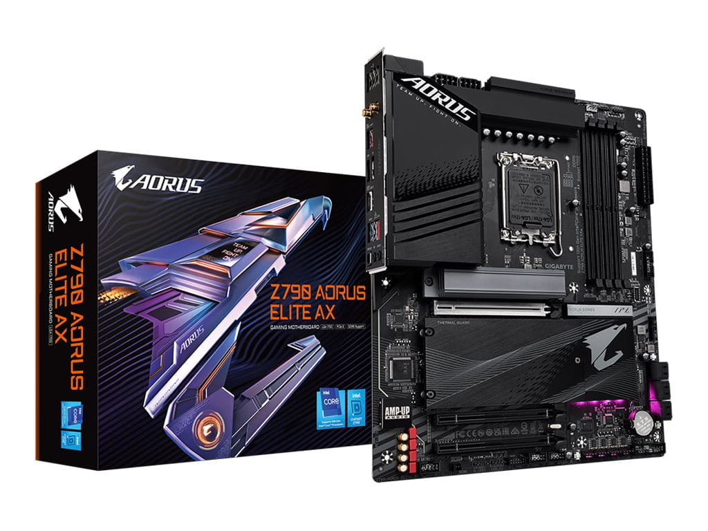 Gigabyte AORUS Z790 ELITE AX - 1.0 - Motherboard - ATX - LGA1700-Sockel - Z790 Chipsatz - USB-C 3.2 Gen 2x2, USB-C 3.2 Gen2, USB 3.2 Gen 1, USB 3.2 Gen 2 - 2.5 Gigabit LAN, Wi-Fi 6E, Bluetooth - Onboard-Grafik (CPU erforderlich)