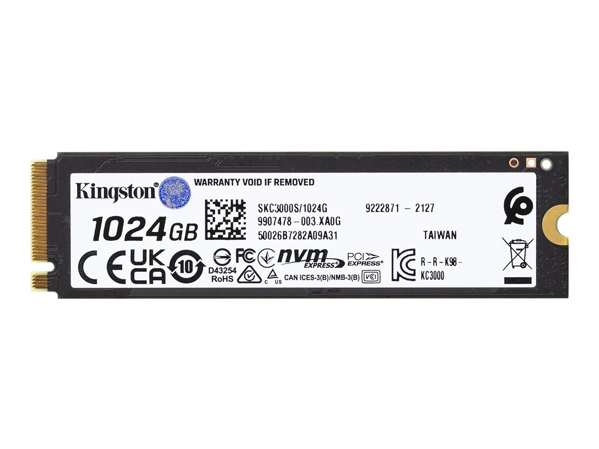 Kingston KC3000 - SSD - 1024 GB - intern - M.2 2280 - PCIe 4.0 (NVMe)