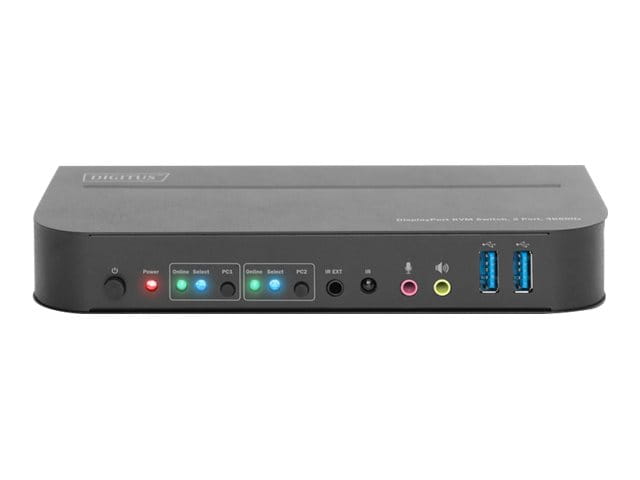 DIGITUS KVM-Switch, 2-Port, 4K60Hz, 2 x DP in,  1 x DP/HDMI out