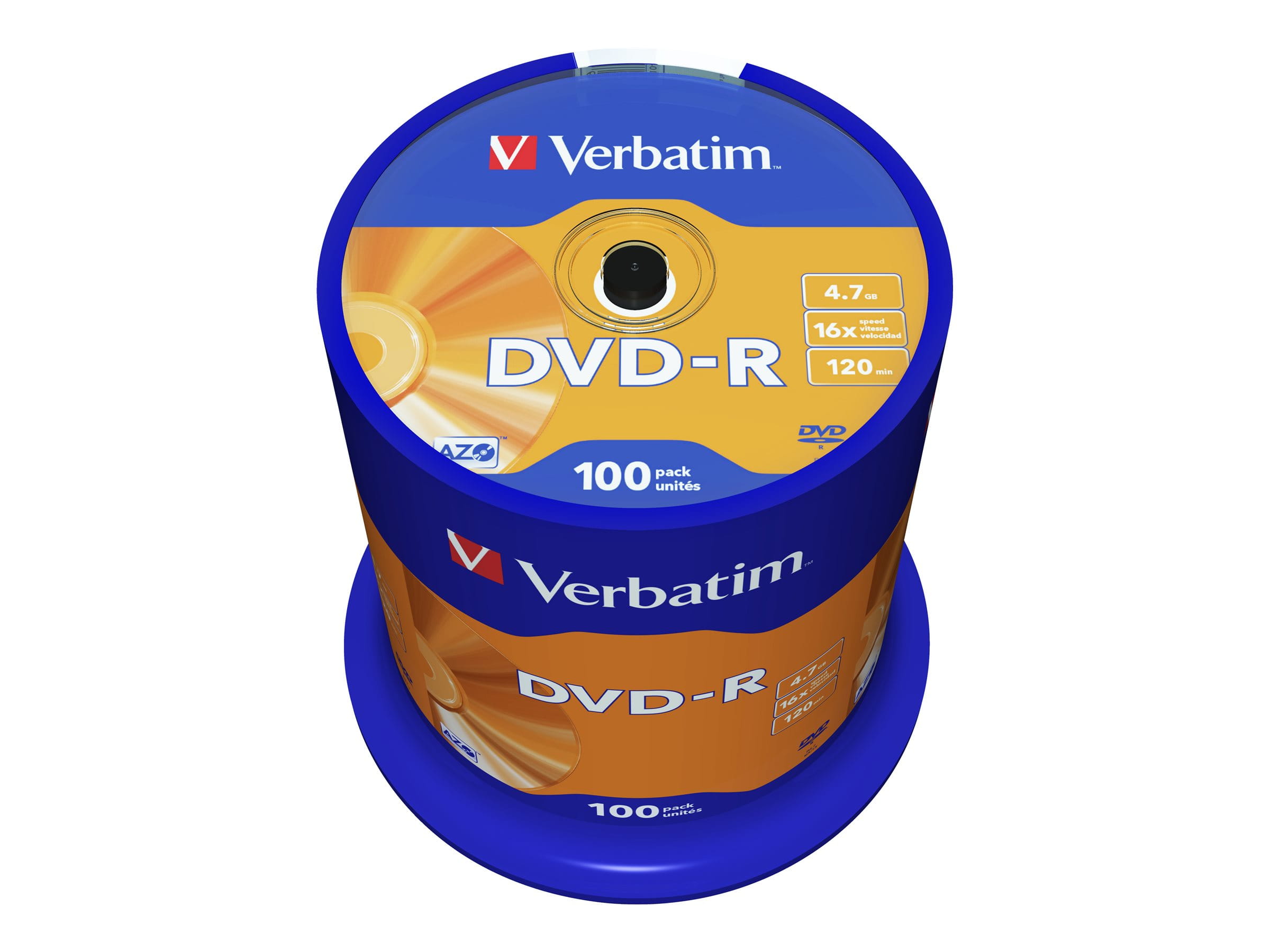 Verbatim 100 x DVD-R - 4.7 GB 16x - mattsilber