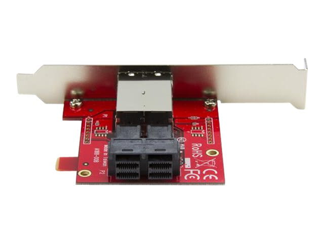 StarTech.com Mini-SAS Adapter - Dual SFF-8643 auf SFF-8644 - Voll und Low-Profile Slotblech - 12Gbit/s - SAS-Blende intern zu extern - SAS 12Gbit/s - 4x Mini SAS HD (SFF-8643)