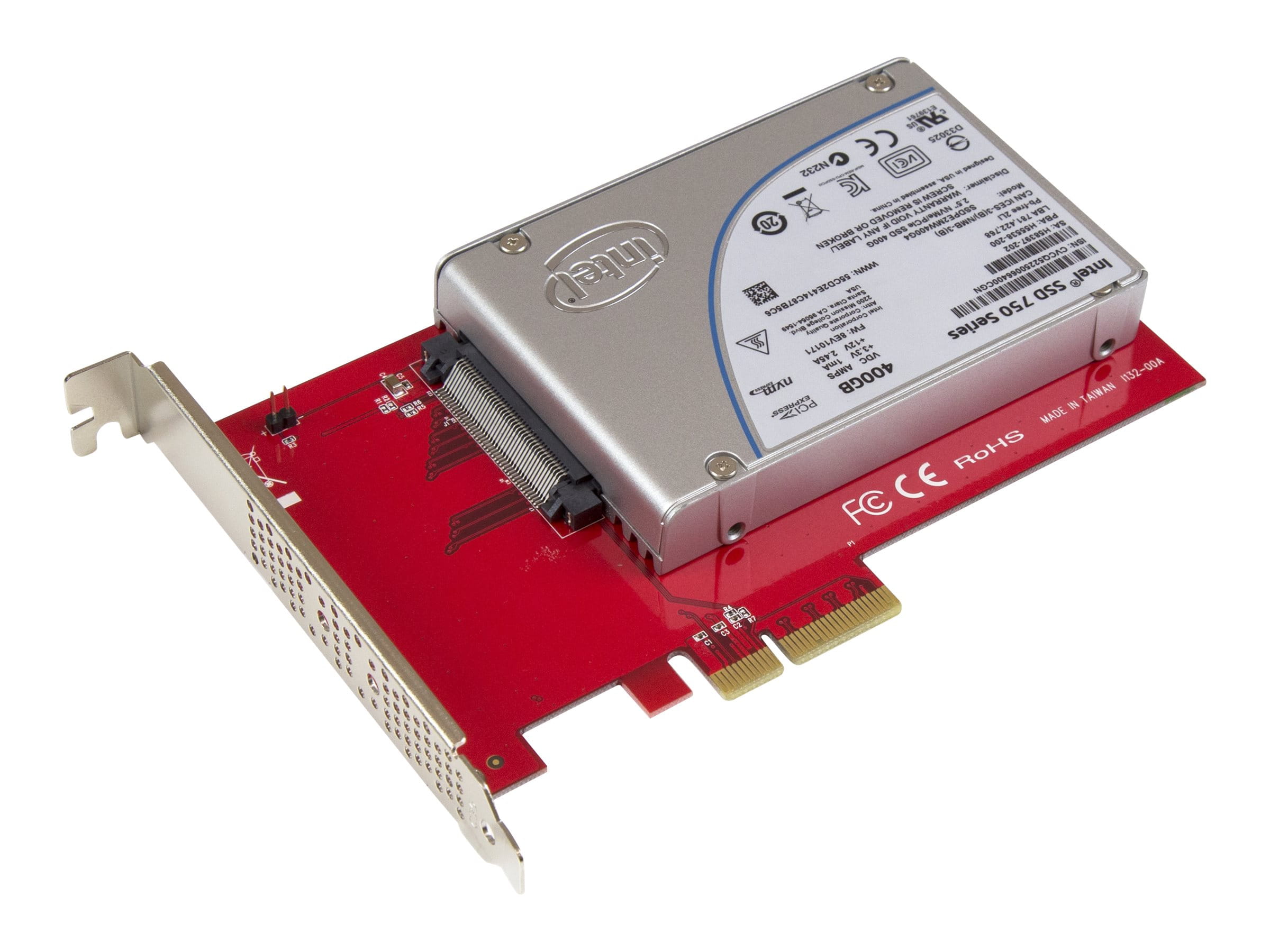 StarTech.com U.2 auf PCIe Adapter für 2,5" U.2 NVMe SSD - SFF 8639 - 4x PCI Express 3.0 - NVMe PCIe Adapter - U.2 PCIe Karte - Schnittstellenadapter - 2.5" (6.4 cm)