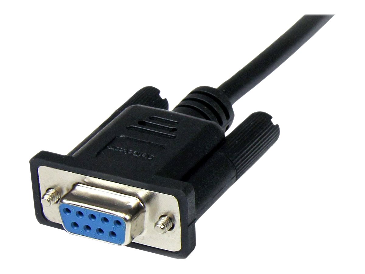 StarTech.com 2m Seriell DB9 RS-232 Nullmodemkabel - Schwarz - Stecker/Buchse - 9 Pin Null Modem Kabel - Nullmodemkabel - DB-9 (W)