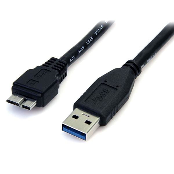 StarTech.com 0,5m USB 3.0 A auf Micro B Kabel - St/St - Schwarz - 50cm SuperSpeed USB 3.0 Anschlusskabel - Stecker / Stecker - USB-Kabel - Micro-USB Typ B (M)