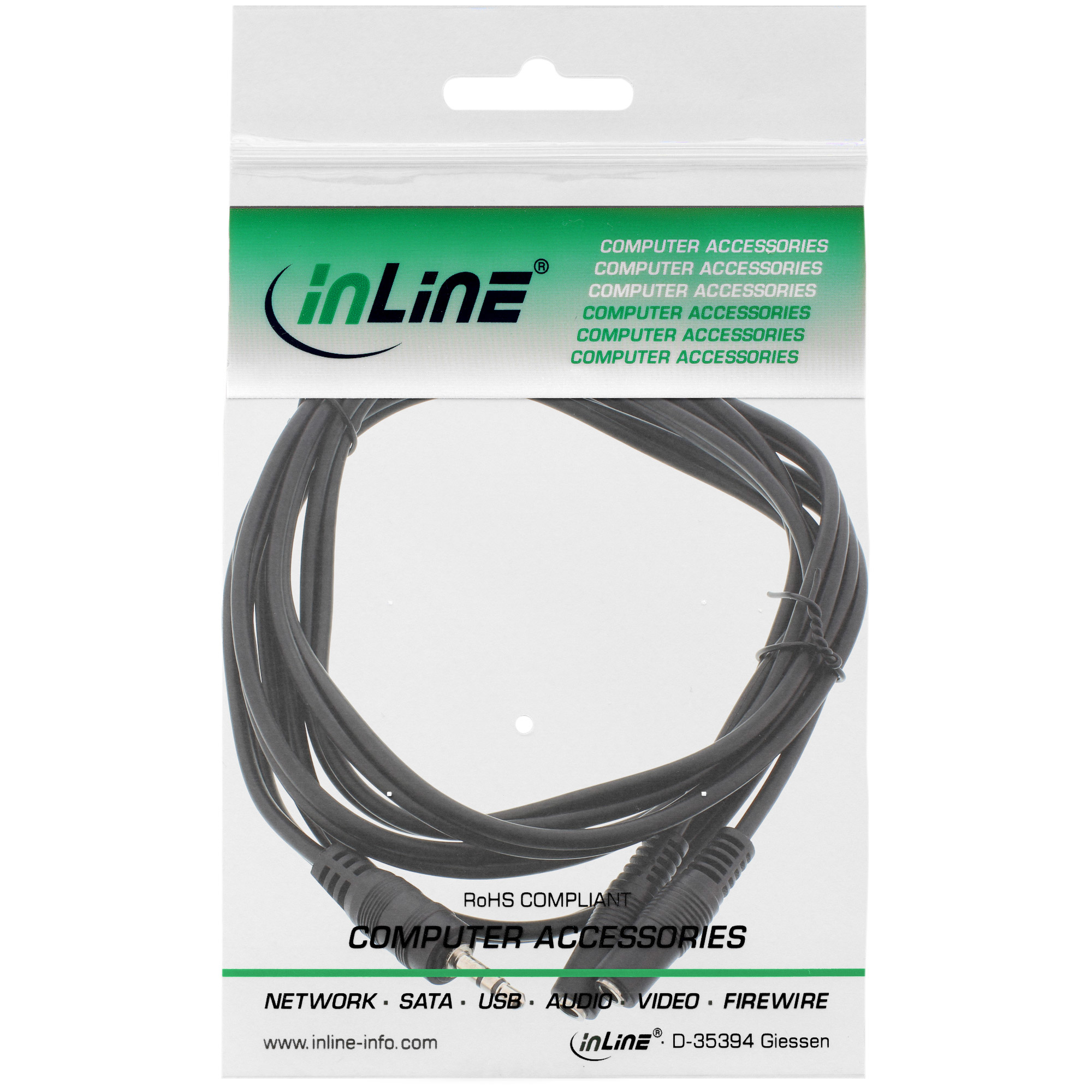 InLine Klinken Y-Kabel - 3,5mm Klinke ST an 2x 3,5mm Klinke BU - Stereo - 0,2m