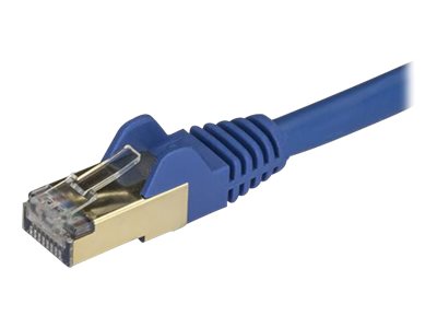 StarTech.com 7.5m CAT6A Ethernet Cable, 10 Gigabit Shielded Snagless RJ45 100W PoE Patch Cord, CAT 6A 10GbE STP Network Cable w/Strain Relief, Blue, Fluke Tested/UL Certified Wiring/TIA - Category 6A - 26AWG (6ASPAT750CMBL)