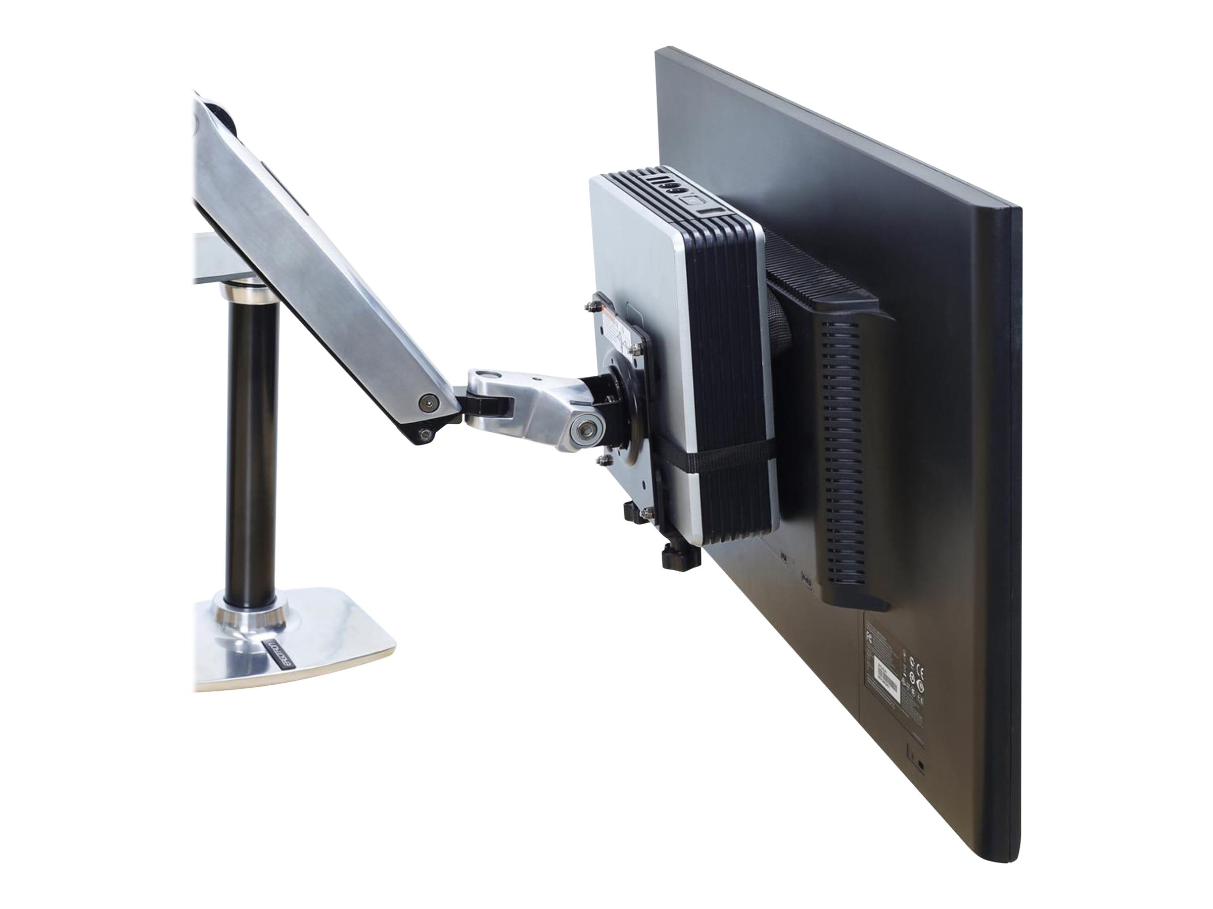 Ergotron Mini-PC-Halterung - Pfosten montierbar, unter Tisch montierbar, an Wandschiene montierbar, VESA-Halterung montierter