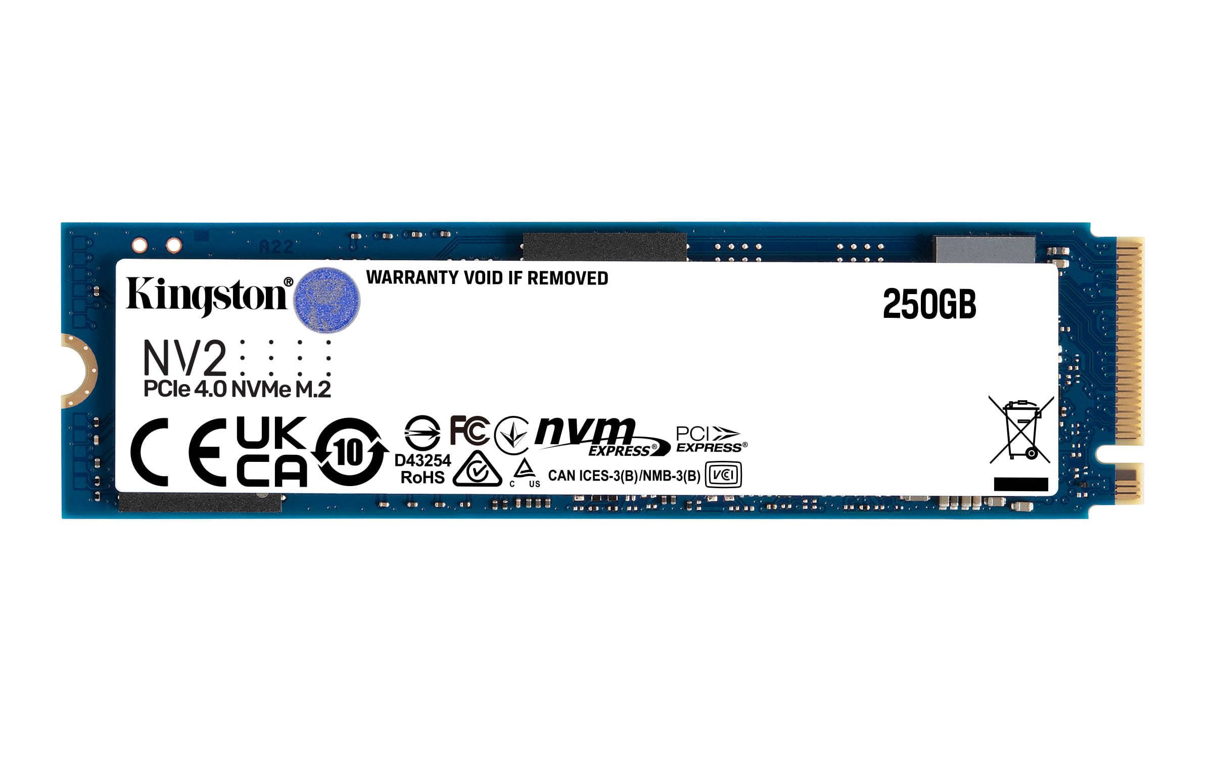 Kingston NV2 - SSD - 250 GB - intern - M.2 2280 - PCIe 4.0 x4 (NVMe)