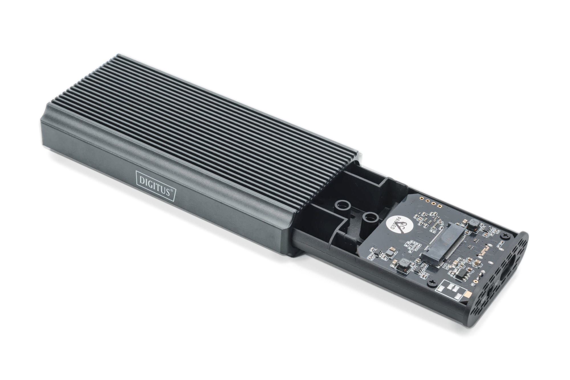 DIGITUS USB M.2 Festplattengehäuse, SSD, extern, NVMe, 40Gbps, USB 4.0, Aluminium, werkzeugfrei