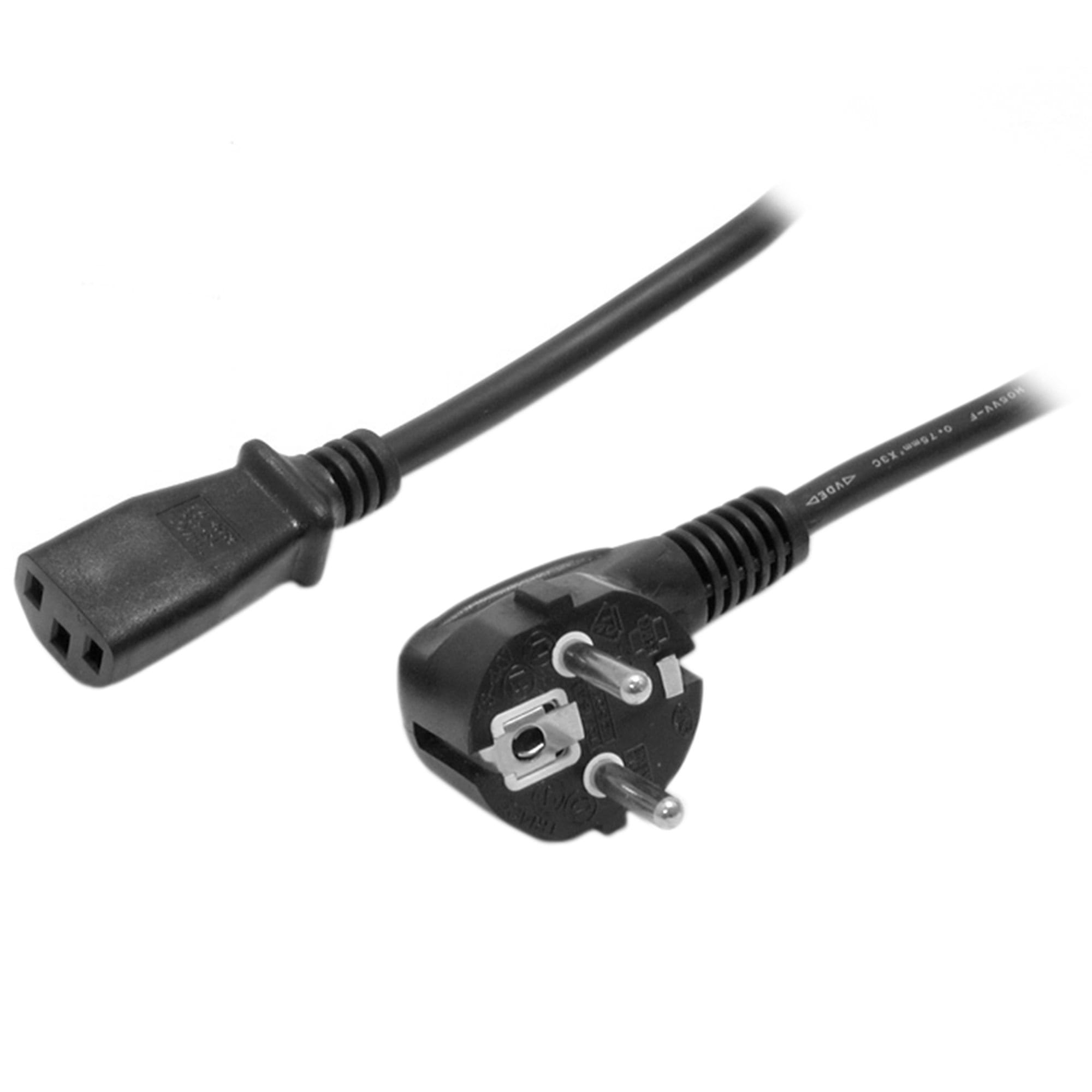 StarTech.com 2 m Computer Stromkabel, 18AWG, EU Schuko auf C13, 10A 250V, Schwarz Ersatz AC Netzkabel, Drucker Stromkabel, PC Stromversorgungskabel, Monitor Stromkabel - UL gelistet (PXT101EUR)