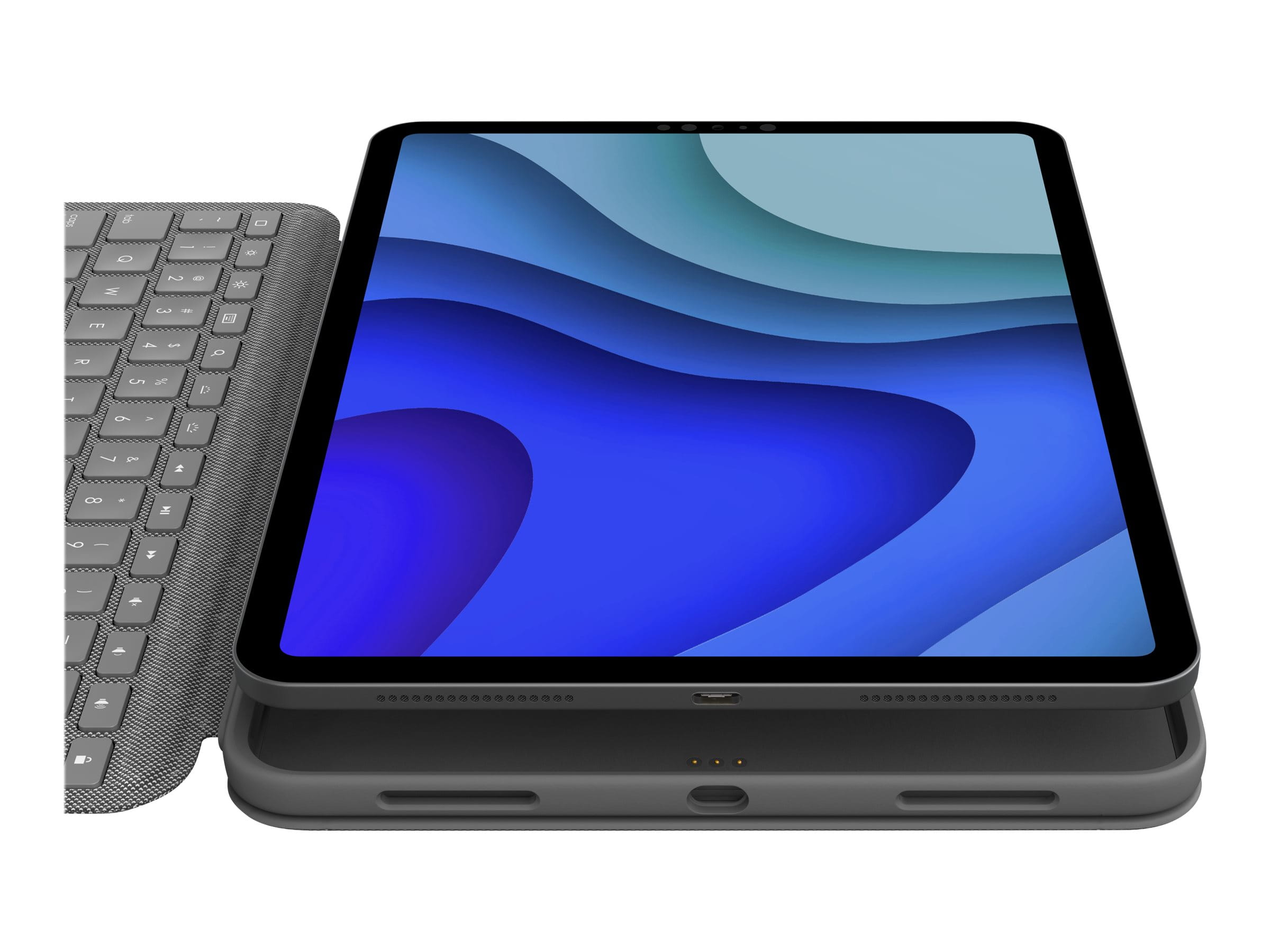 Logitech Folio Touch - Tastatur und Foliohülle - mit Trackpad - hinterleuchtet - Apple Smart connector - QWERTY - Italienisch - Graphite - für Apple 11-inch iPad Pro (1. Generation, 2. Generation)