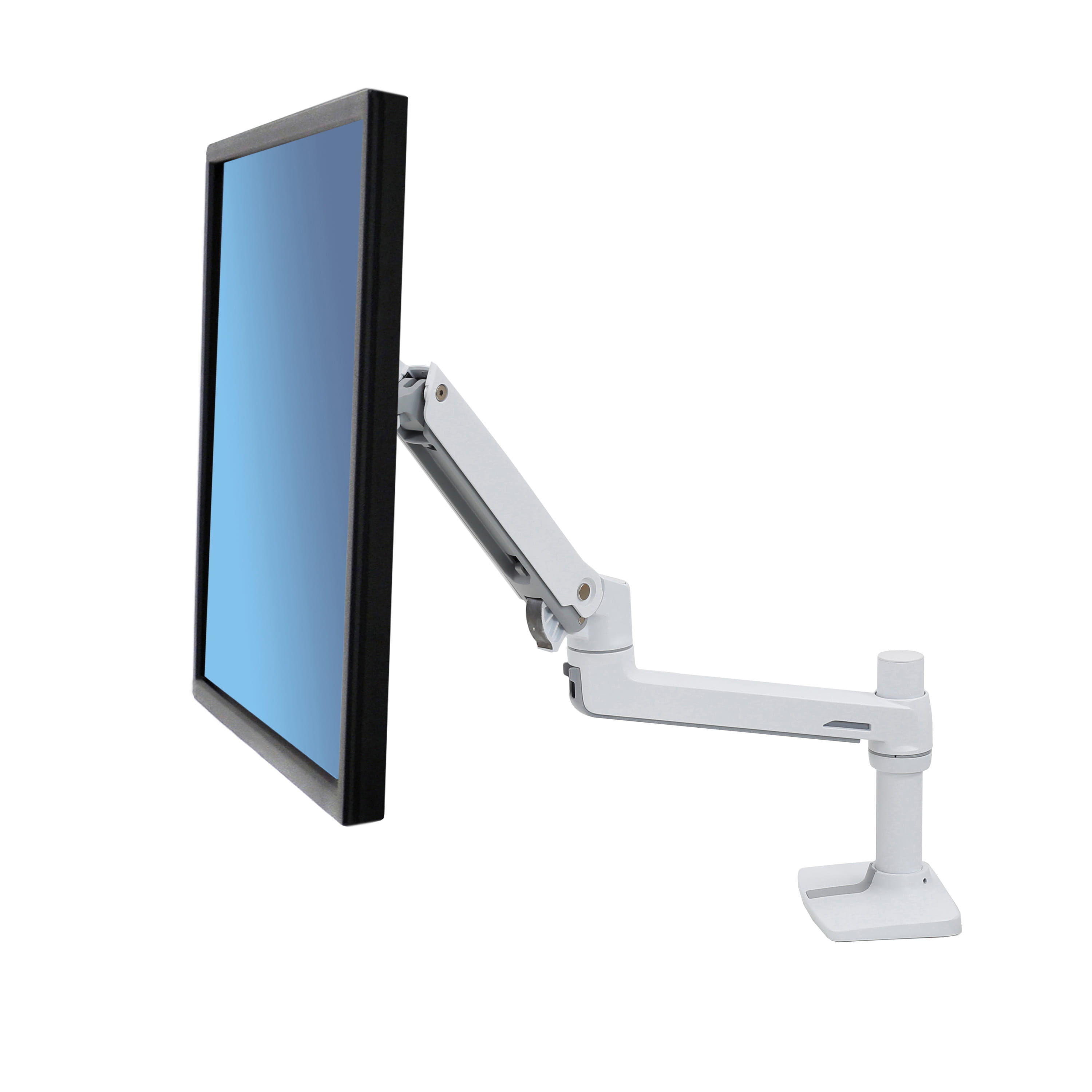 Ergotron LX Desk Arm - Befestigungskit (Stange, C-Klammer, 2 Tischplattenmontageklammern, Monitorarm) für LCD-Display - Aluminium, Stahl - weiß - Bildschirmgröße: bis zu 81,3 cm (bis zu 32 Zoll)