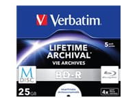 Verbatim M-Disc - 5 x BD-R - 25 GB 4x - mit Tintenstrahldrucker bedruckbare Oberfläche - Jewel Case (Schachtel)