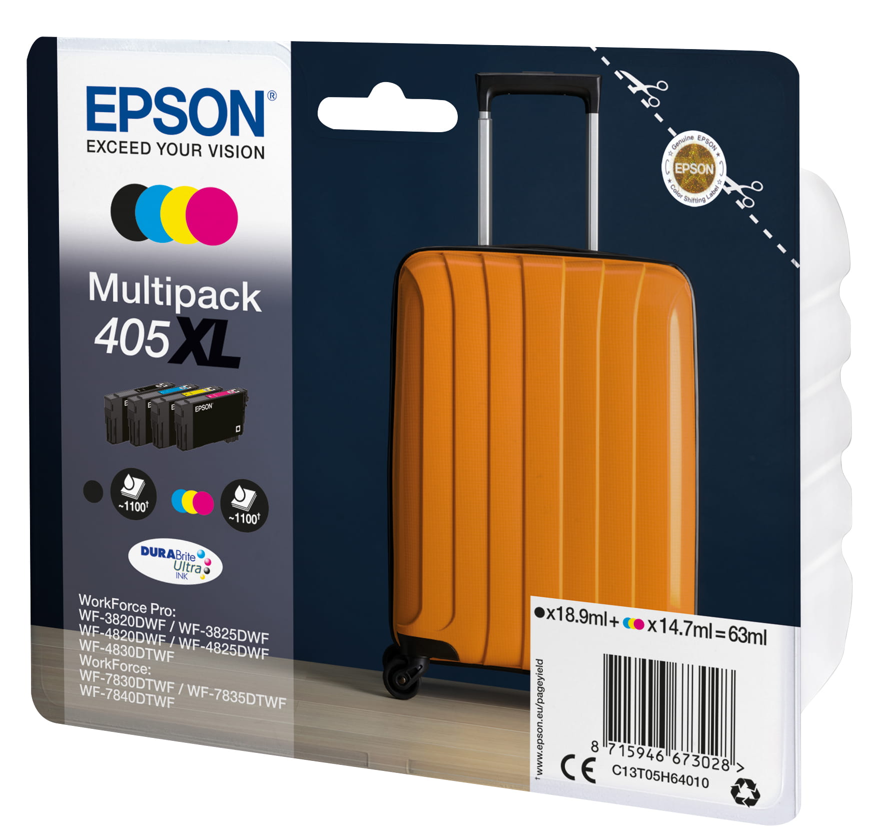 Epson 405XL Multipack - 4er-Pack - XL - Schwarz, Gelb, Cyan, Magenta