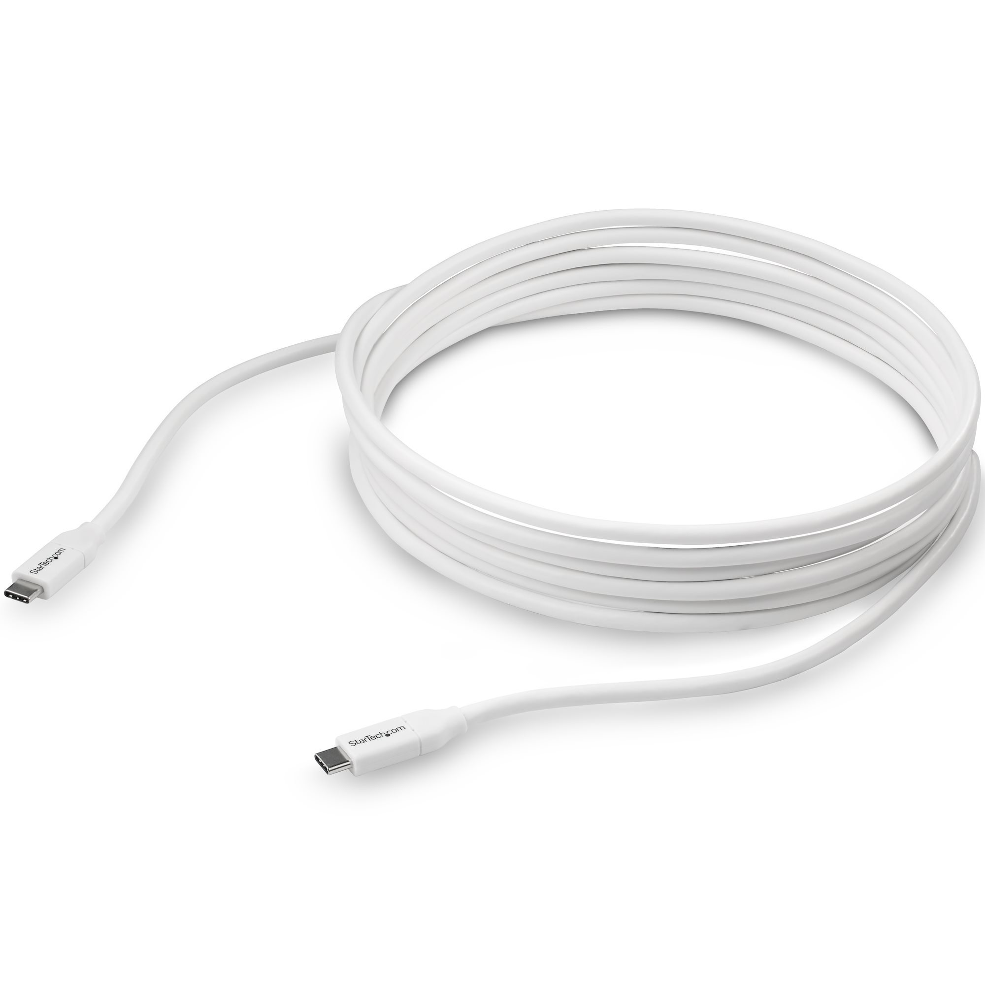 StarTech.com USB-C auf USB-C Kabel mit 5A Power Delivery - 4m - Weiss - ST/ST - USB 2.0 - USB-IF zertifiziert - USB Typ C Kabel - USB-Kabel - 24 pin USB-C (M)