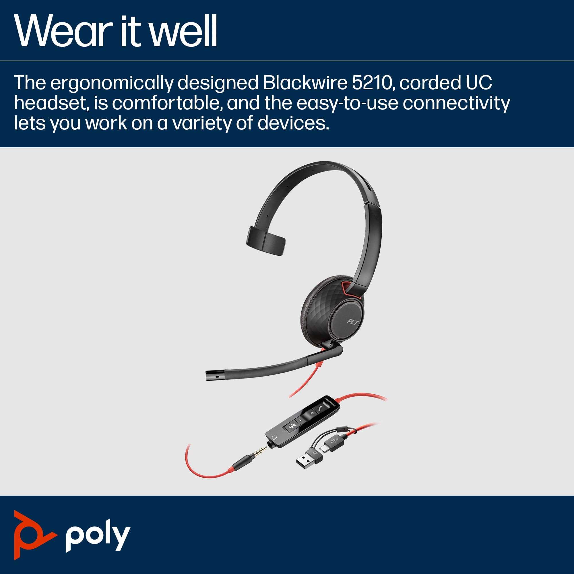 HP Poly Blackwire 5210 - Blackwire 5200 series - Headset