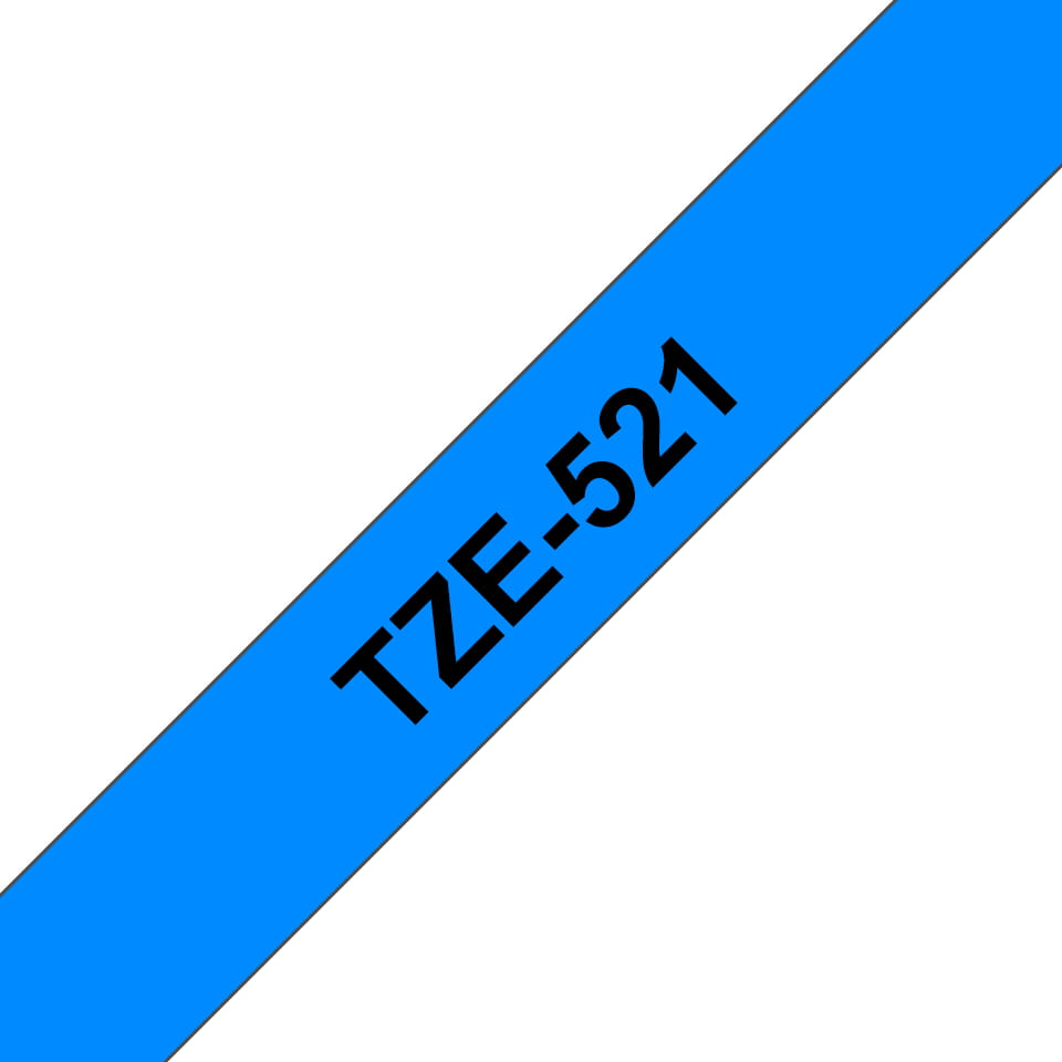 Brother TZe-521 - Schwarz auf Blau - Rolle (0,9 cm x 8 m)