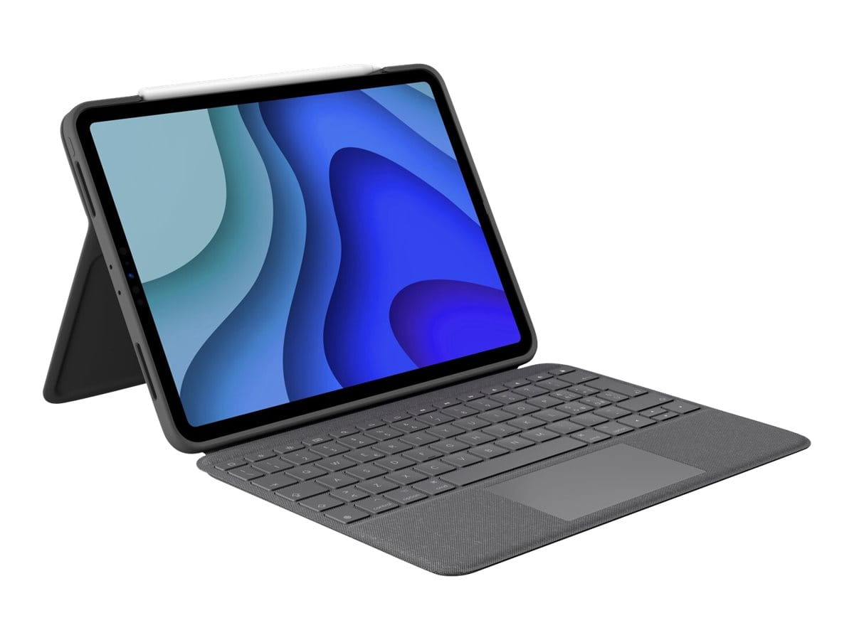 Logitech Folio Touch - Tastatur und Foliohülle - mit Trackpad - hinterleuchtet - Apple Smart connector - QWERTY - Spanisch - Graphite - für Apple 11-inch iPad Pro (1. Generation, 2. Generation)