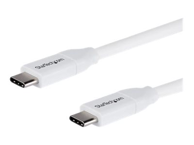 StarTech.com USB-C auf USB-C Kabel mit 5A Power Delivery - 4m - Weiss - ST/ST - USB 2.0 - USB-IF zertifiziert - USB Typ C Kabel - USB-Kabel - 24 pin USB-C (M)