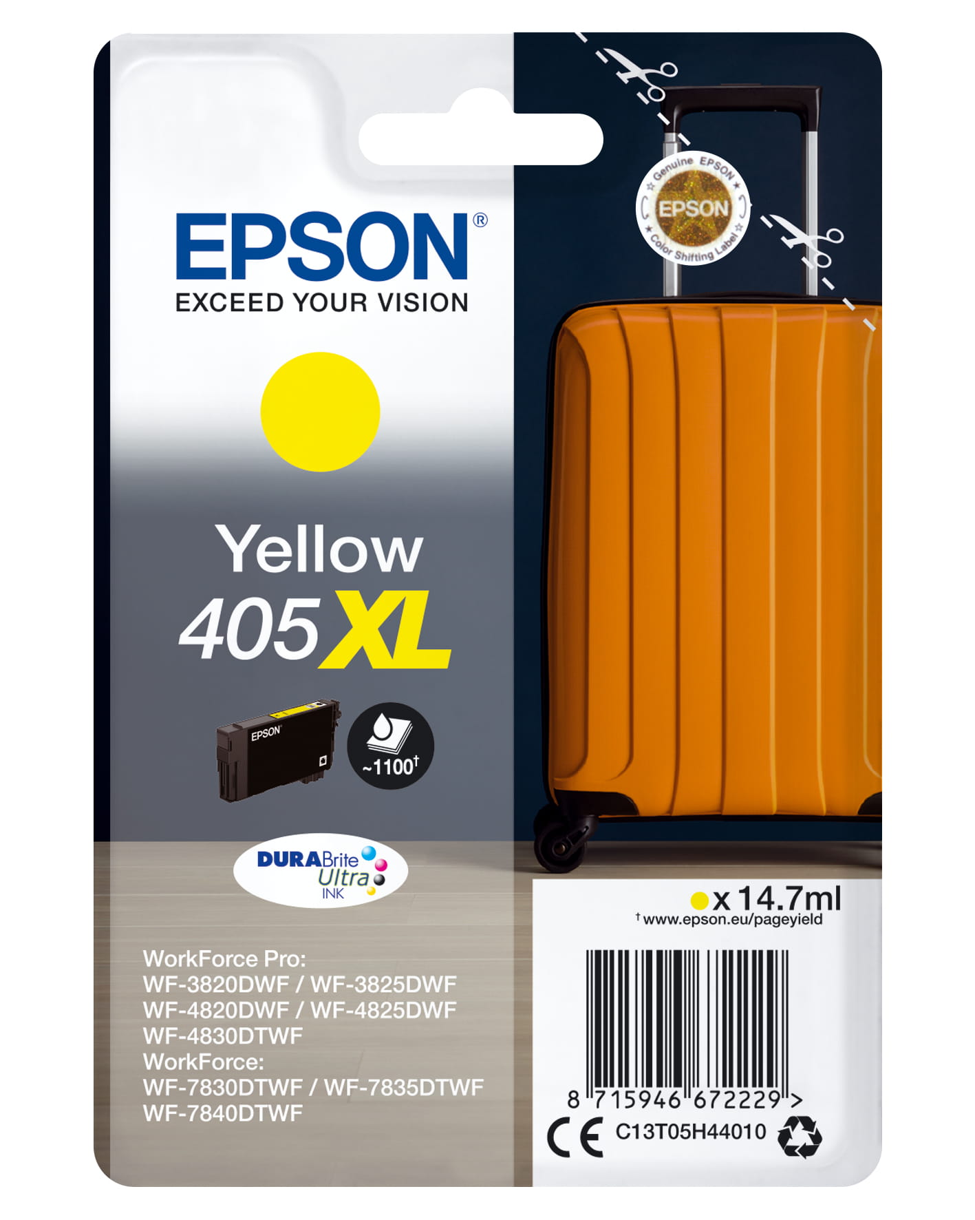 Epson 405XL - 14.7 ml - XL - Gelb - original