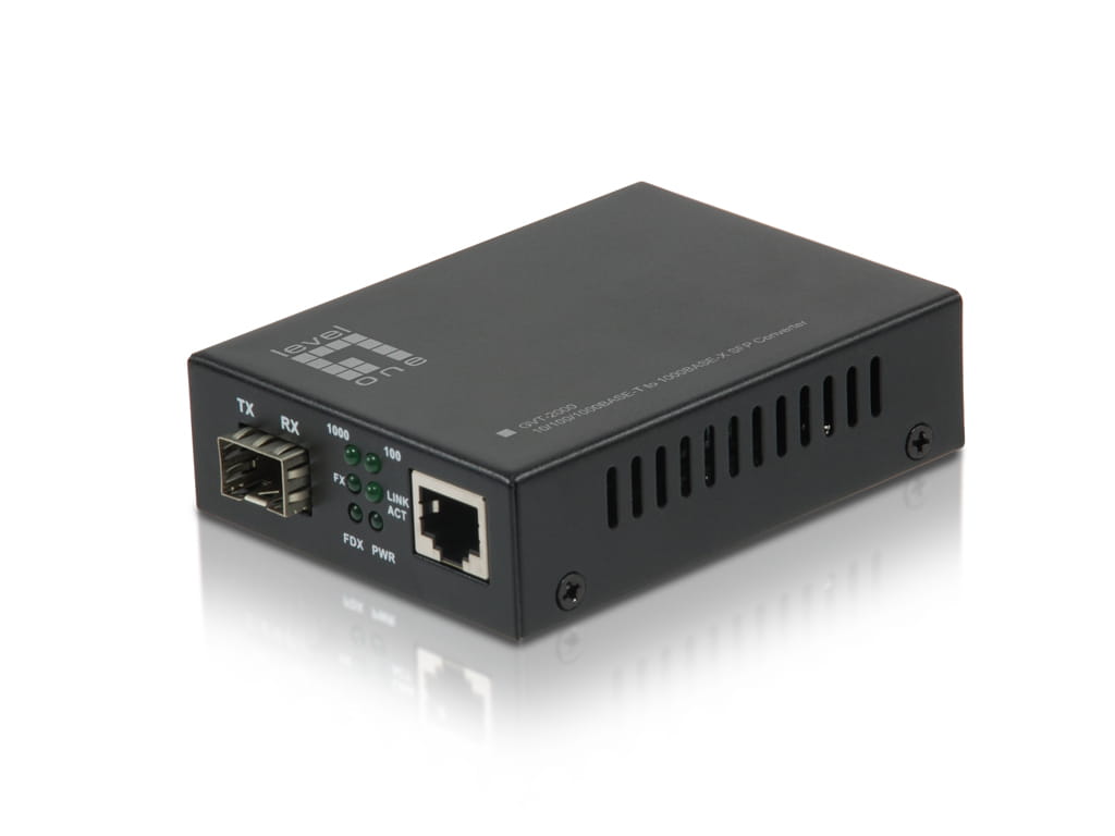 LevelOne GVT-2000 - Medienkonverter - 1GbE - 10Base-T, 100Base-TX, 1000Base-T, 1000Base-X - RJ-45 / SFP (mini-GBIC)