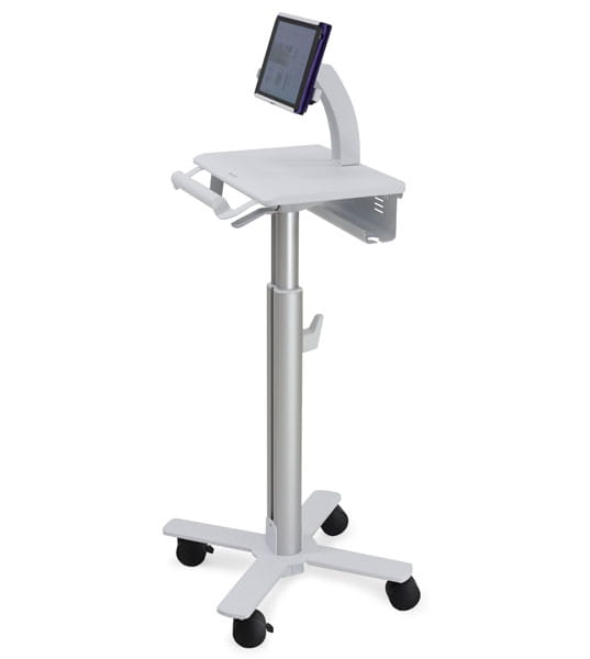 Ergotron Tablet Cart, SV10 - Wagen - für Tablet / Tastatur - medizinisch - Metall - weiß, Aluminium - Bildschirmgröße: bis zu 30,5 cm (bis zu 12 Zoll)