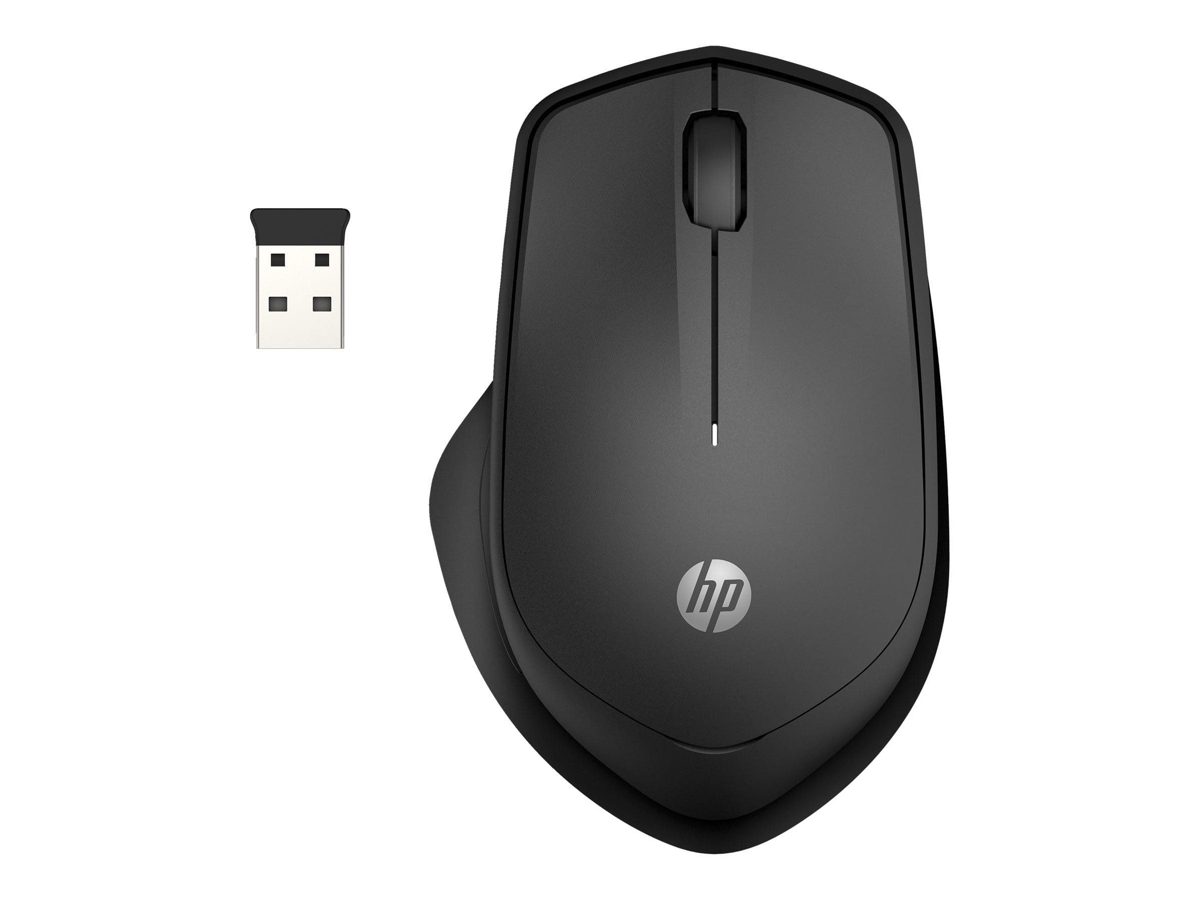HP 285 Silent - Maus - ergonomisch - optisch - kabellos - 2.4 GHz - kabelloser Empfänger (USB)