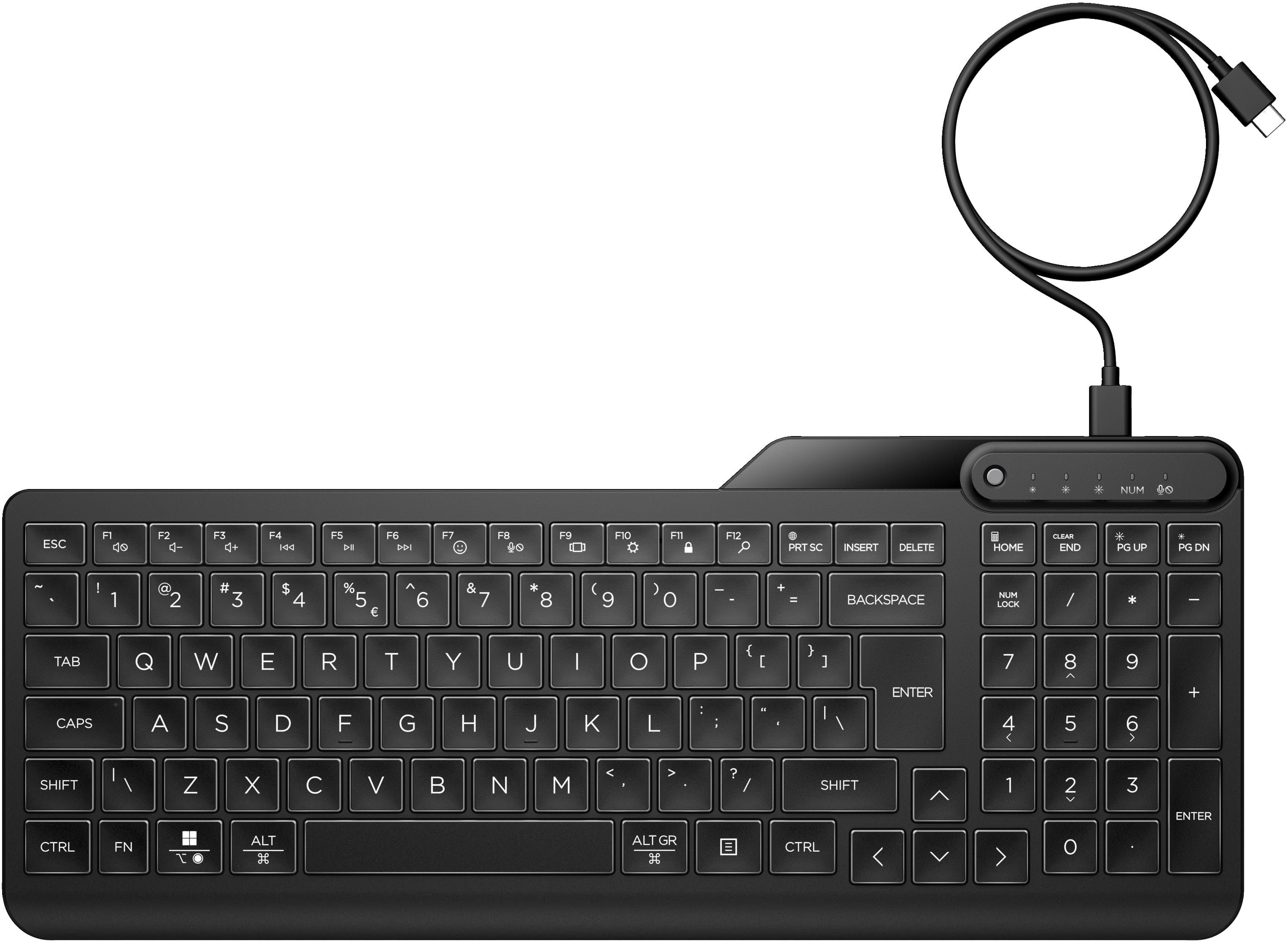 HP 400 - Tastatur - Multi-Device, kompakt, 2-Zonen-Layout, geringer Tastenhub, 12 programmierbare Tasten