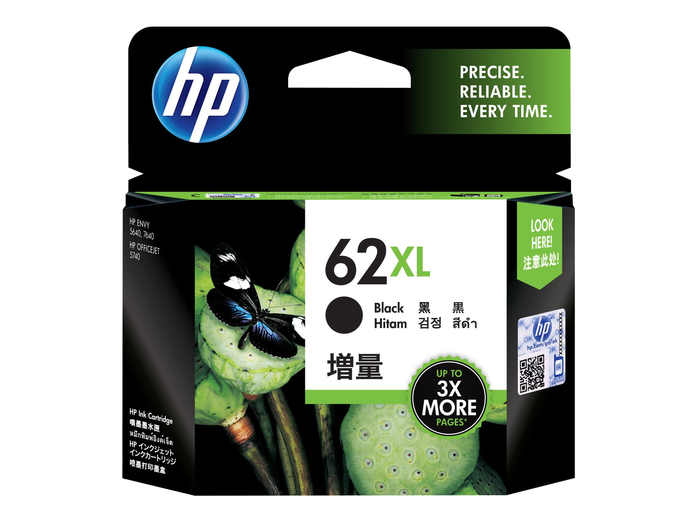 HP 62XL - 12 ml - Hohe Ergiebigkeit - Schwarz