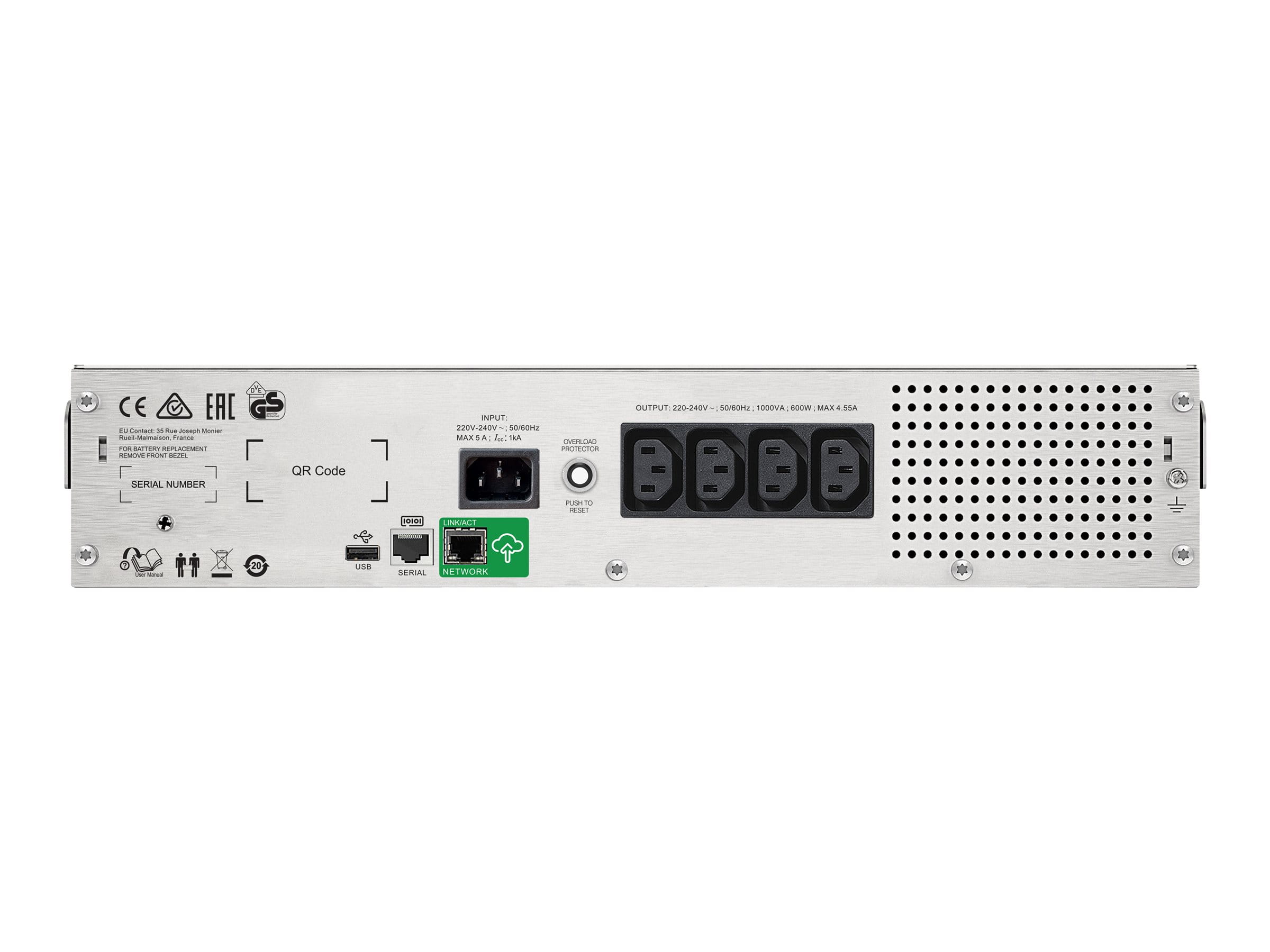 APC Smart-UPS C - USV (Rack - einbaufähig) - Wechselstrom 230 V - Line-Interactive-USV