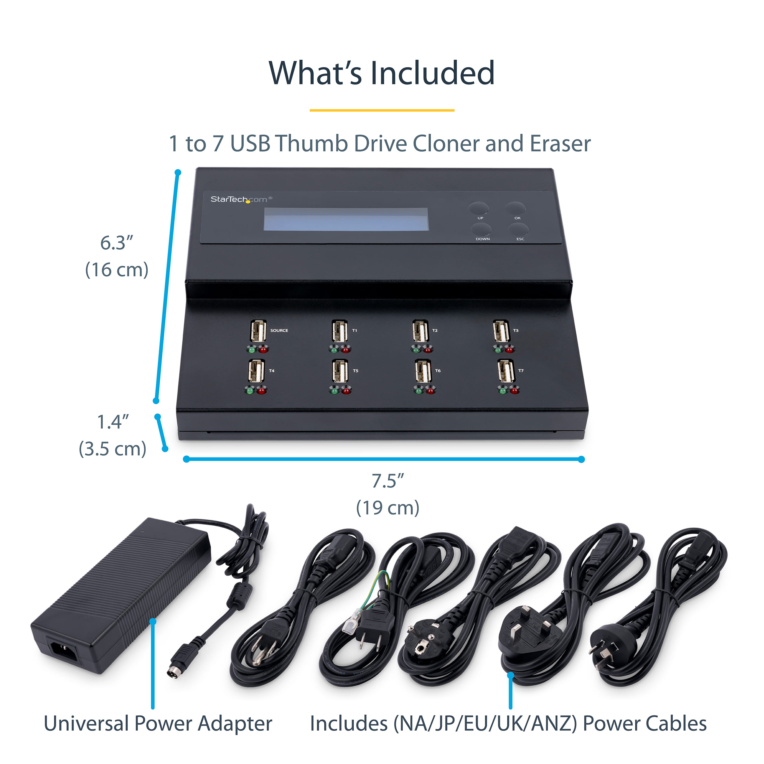 StarTech.com 1:7 Standalone USB Duplizierer und Löscher