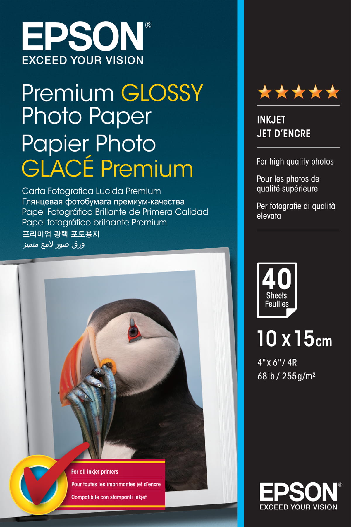 Epson Premium Glossy Photo Paper - Glänzend - 100 x 150 mm 40 Blatt Fotopapier