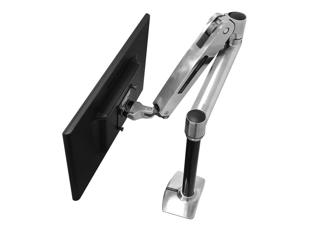 Ergotron LX - Befestigungskit (Verlängerungsarm, Stange, VESA-Adapter, Steh-Sitz-Arm, Tisch-Klemme, Befestigung für Kabeldurchgang) - für LCD-Display - Aluminium - Polished Aluminum - Bildschirmgröße: bis zu 106,7 cm (bis zu 42 Zoll)