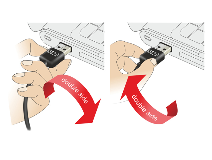 Delock USB-Adapter - USB (W) zu USB (M) - Schwarz