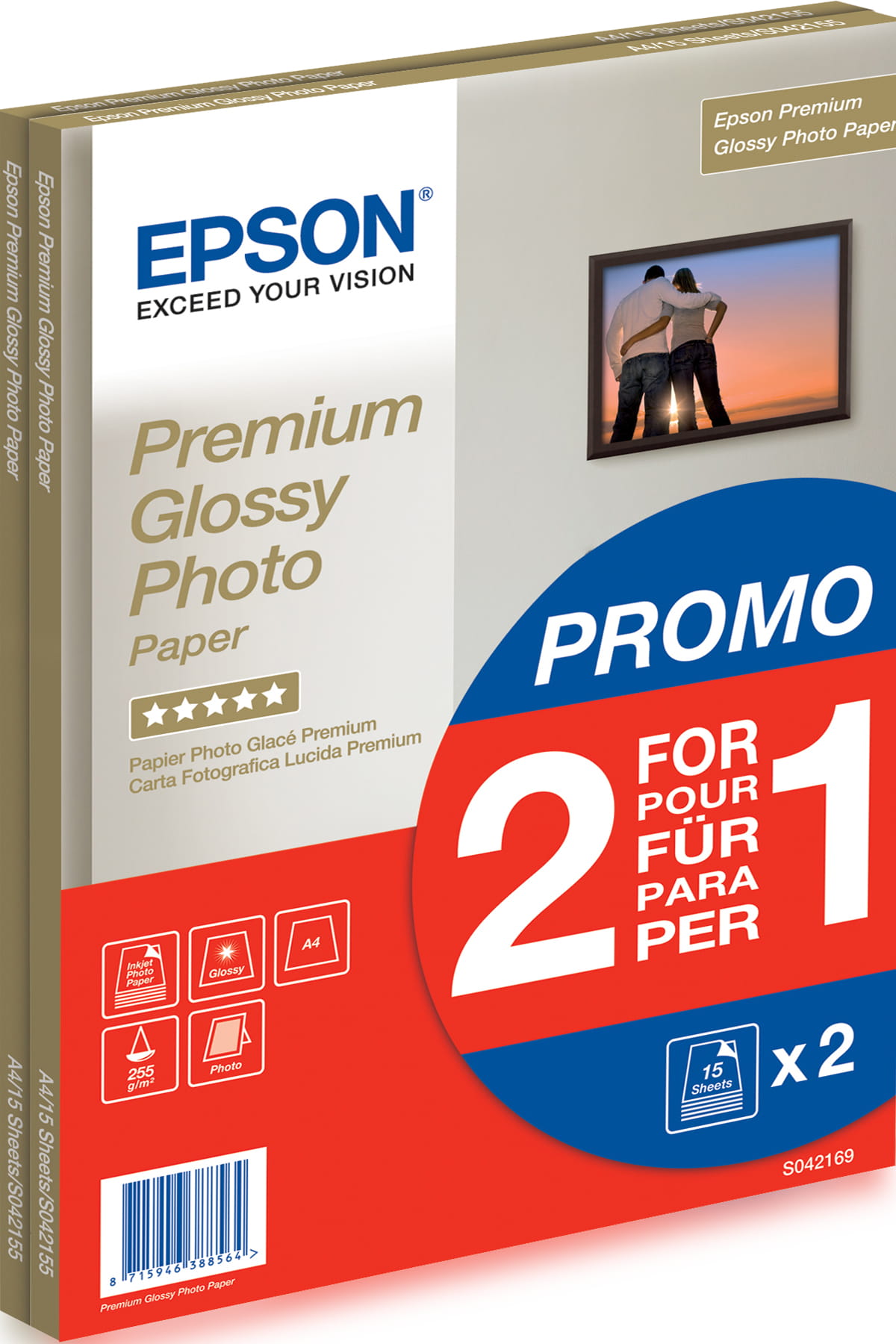 Epson Premium Glossy Photo Paper BOGOF - Glänzend - A4 (210 x 297 mm)