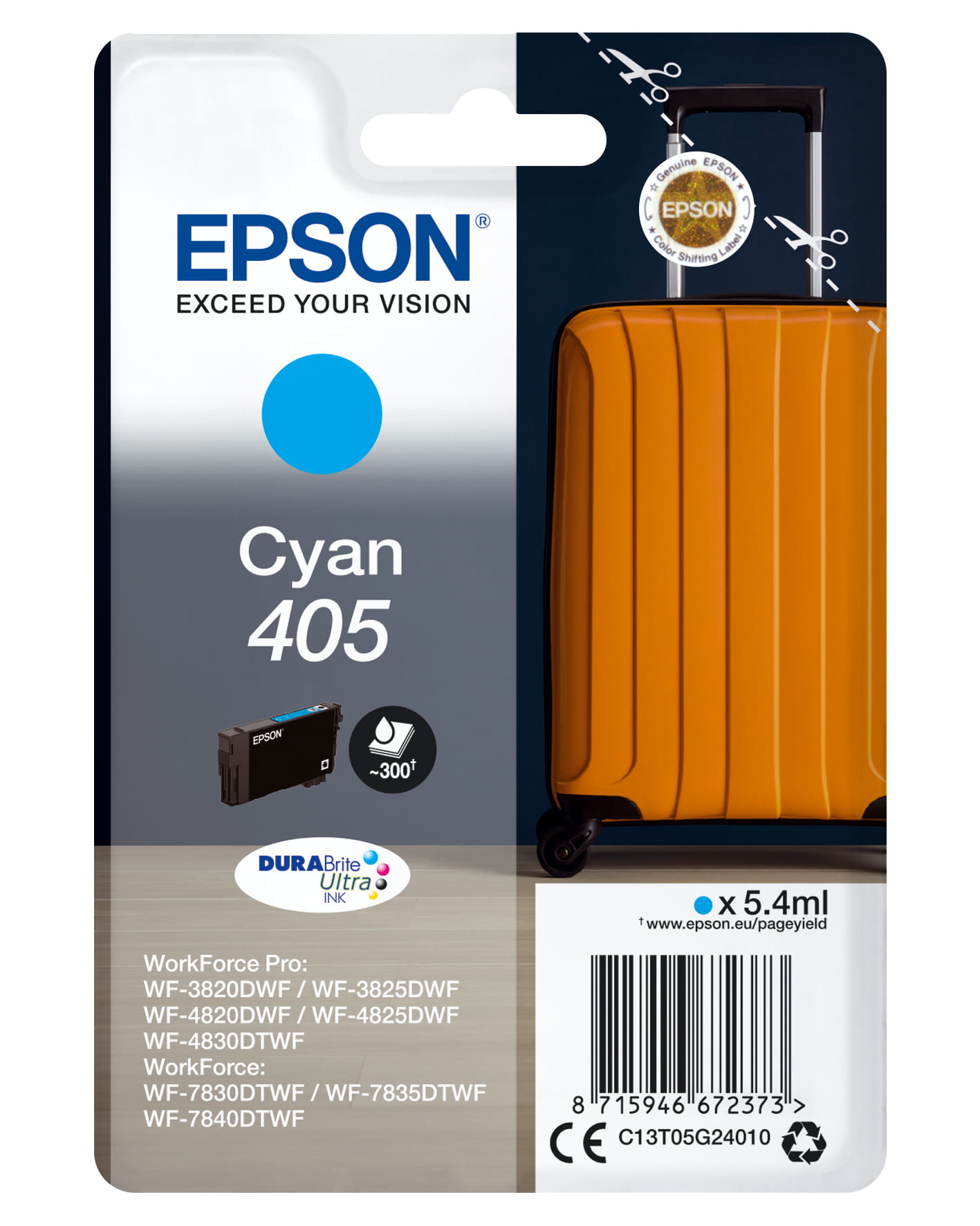 Epson 405 - 5.4 ml - Cyan - original - Blister mit RF- / akustischem Alarmsignal