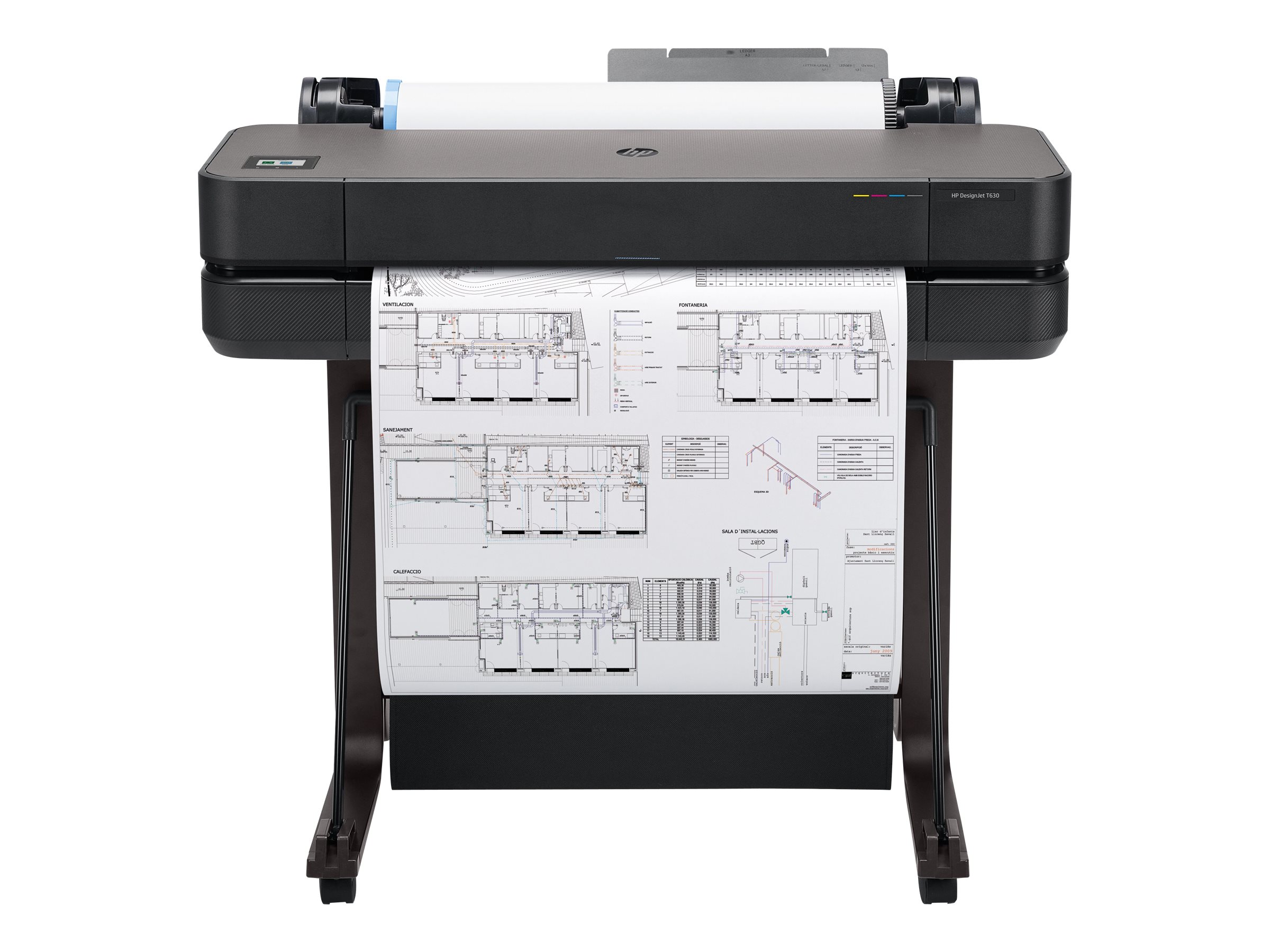 HP DesignJet T630 - 610 mm (24") Großformatdrucker - Farbe - Tintenstrahl - A1, ANSI D, Rolle (61 cm)