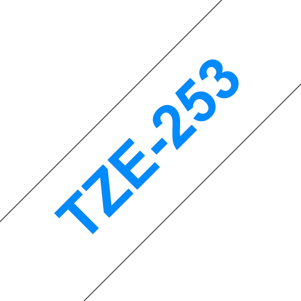 Brother TZe-253 - Blau auf weiß - Rolle (2,4 cm x 8 m)
