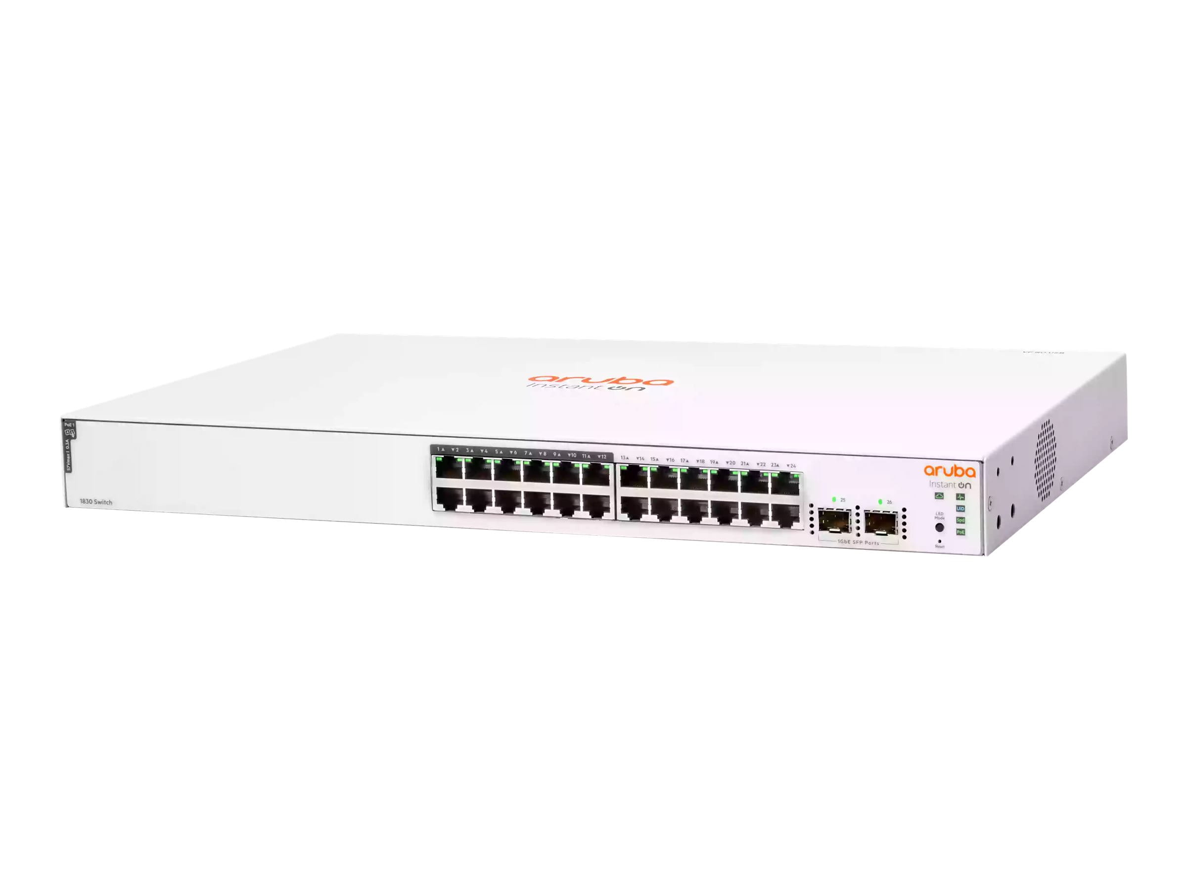 HPE Networking Instant On 1830 24G 12p Class4 PoE 2SFP 195W Switch - Switch - Smart - 12 x 10/100/1000 + 12 x 10/100/1000 (PoE+) - managed