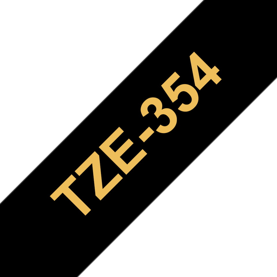 Brother TZe-354 - Selbstklebend - gold auf schwarz - Rolle (2,4 cm x 8 m)