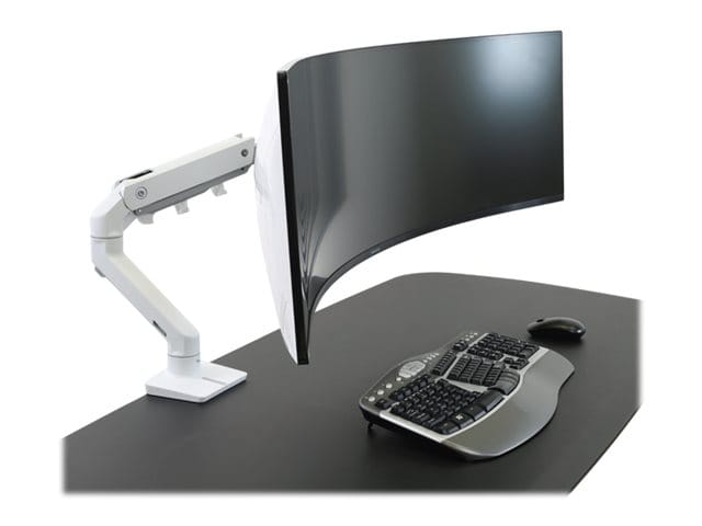 Ergotron HX - Befestigungskit (Gelenkarm, Spannbefestigung für Tisch, Verlängerungsarm, Tischplattenbohrung, stabiles Drehgelenk) - Patentierte Constant Force Technologie - für LCD-Display / Curved LCD-Display - weiß - Bildschirmgröße: up to 124 cm