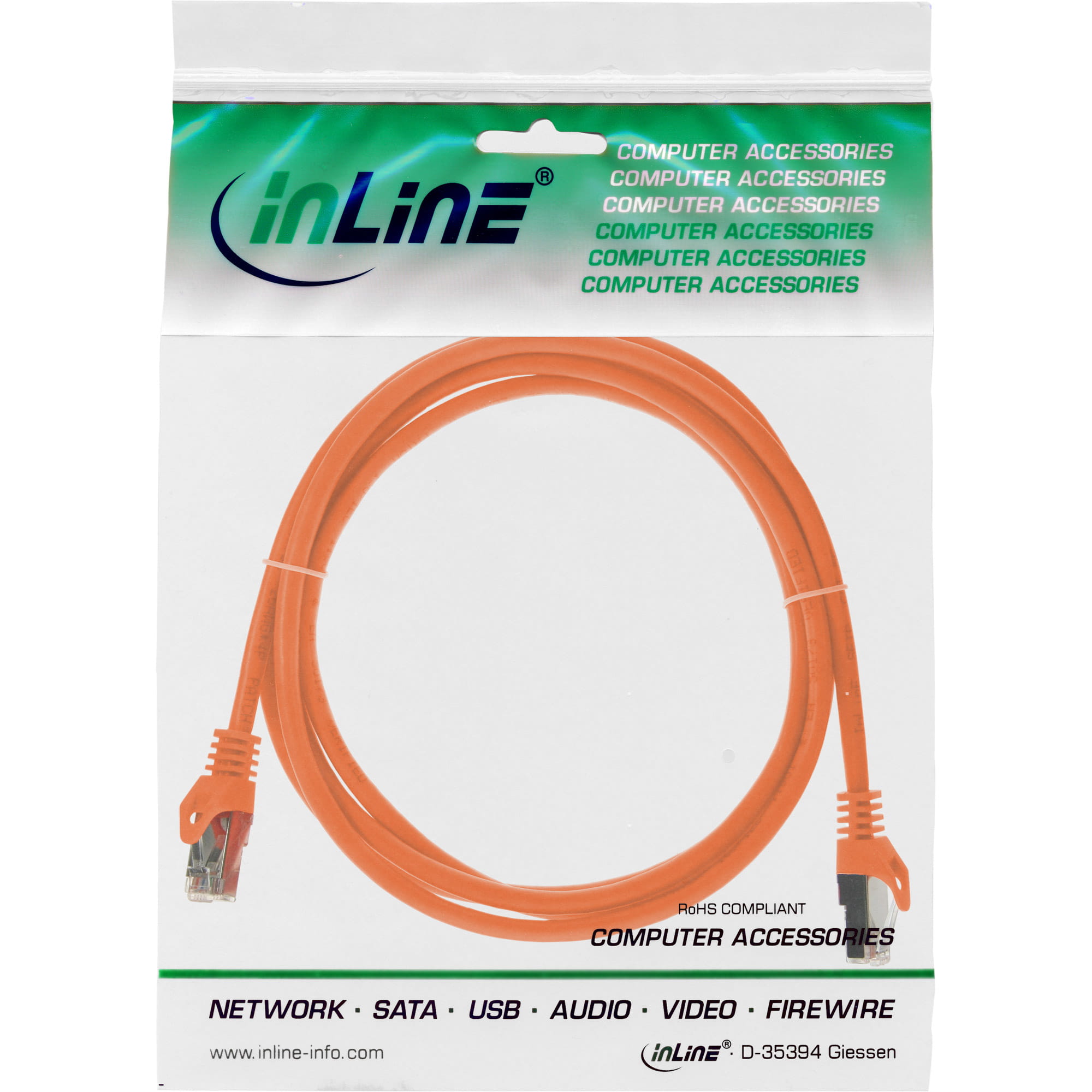InLine Patchkabel - SF/UTP - Cat.5e - orange - 3m